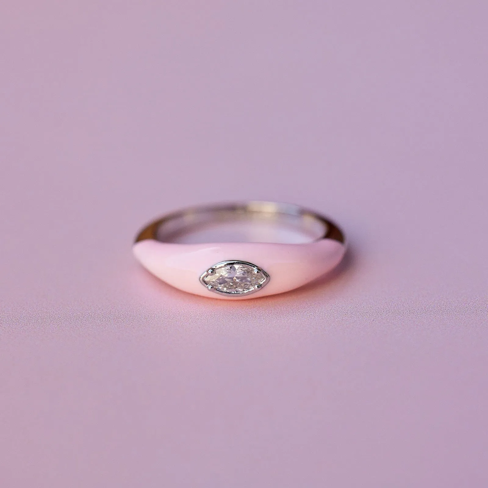 Boarding for Breast Cancer Marquise Enamel Ring sold by Pura Vida product image thumbnail 2