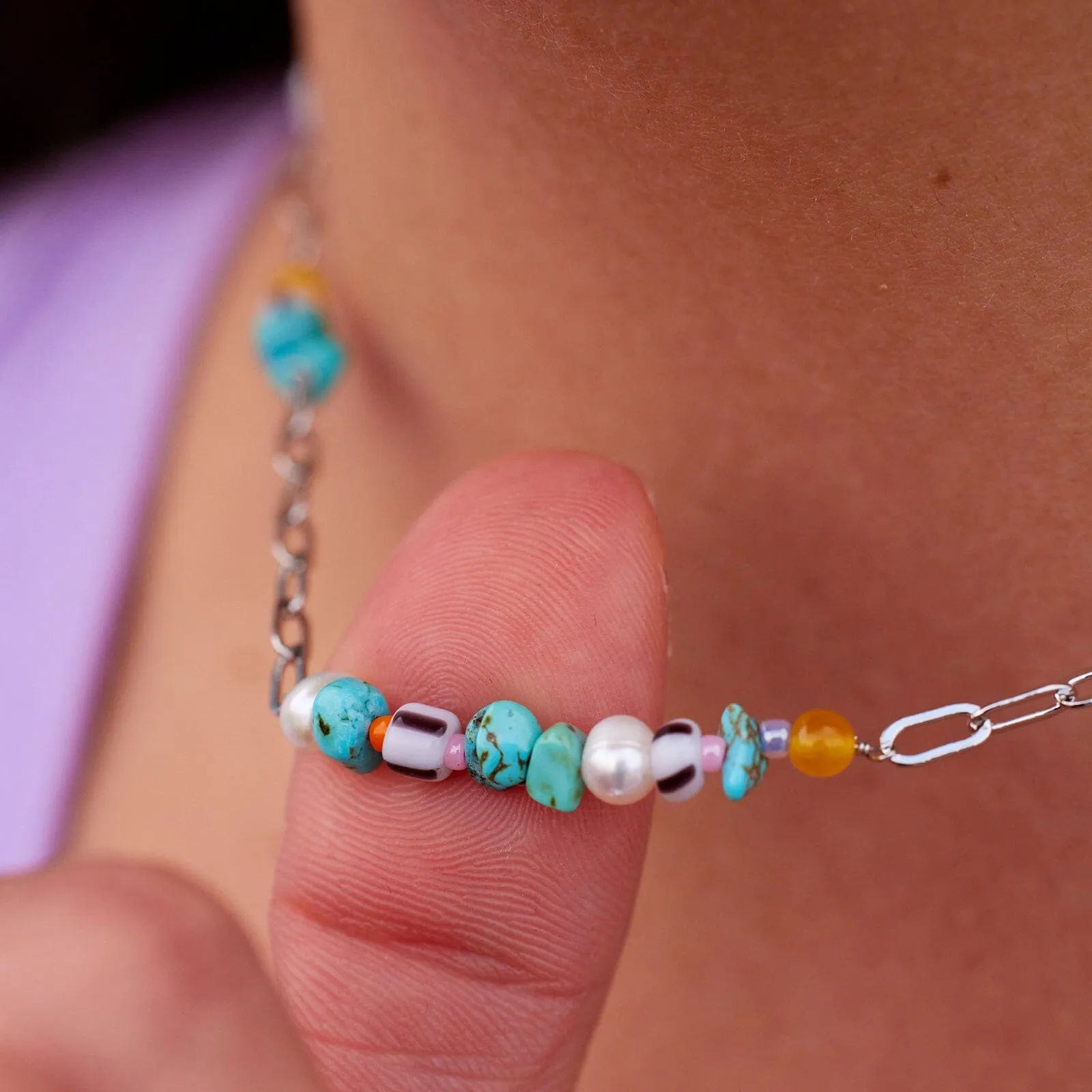 Sweet Melody Chain & Bead Choker sold by Pura Vida product image thumbnail 3