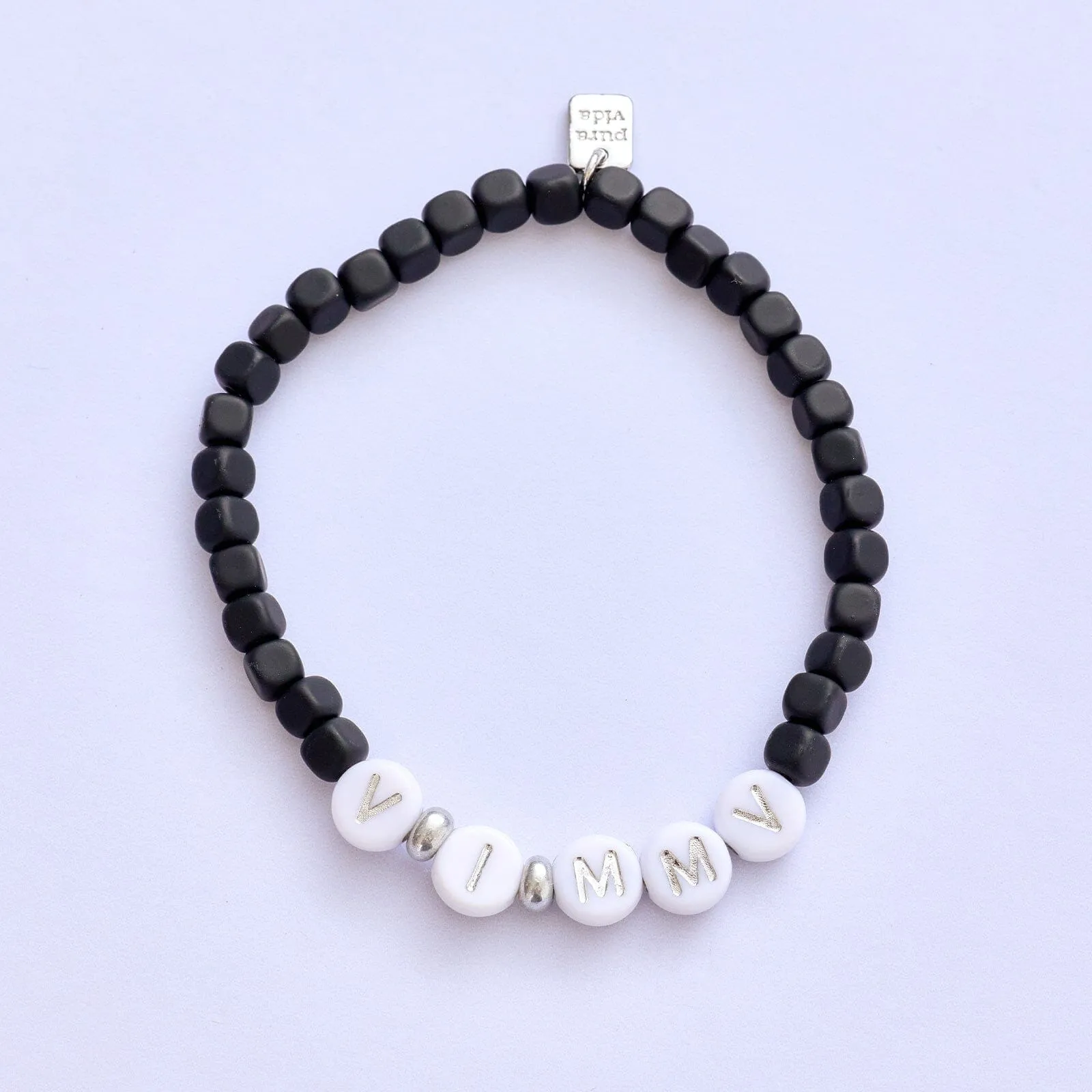 Silver Hematite Bead Stretch Bracelet sold by Pura Vida product image thumbnail 5