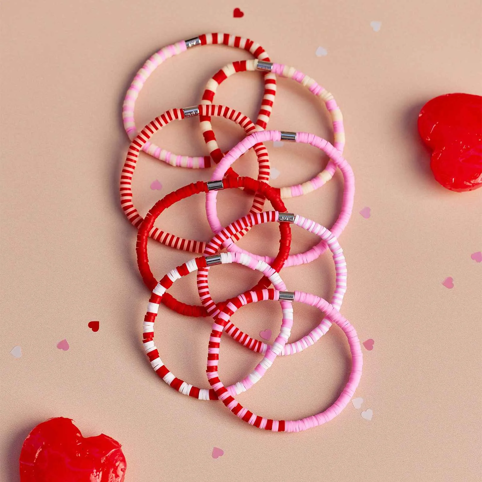 Vacation Vibes Pink Moment Stretch Bracelet Set of 8 sold by Pura Vida product image thumbnail 3