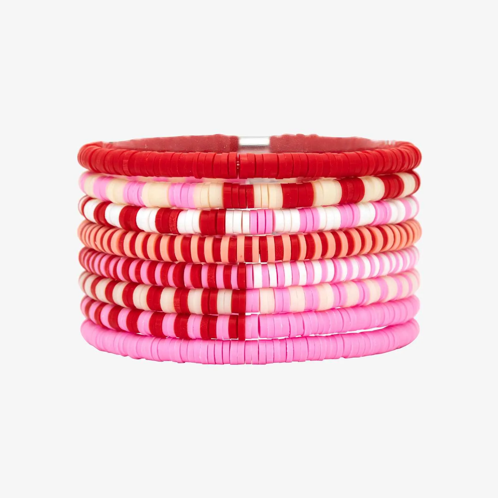 Vacation Vibes Pink Moment Stretch Bracelet Set of 8 sold by Pura Vida