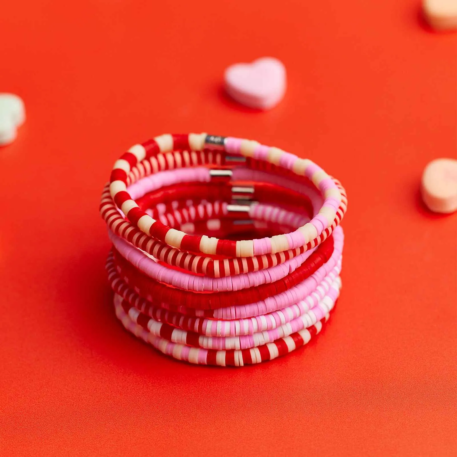 Vacation Vibes Pink Moment Stretch Bracelet Set of 8 sold by Pura Vida product image thumbnail 2