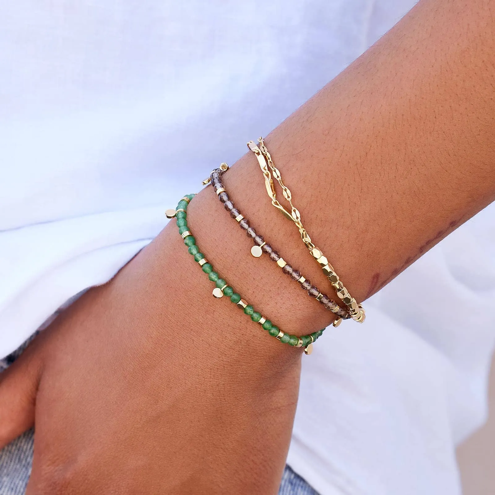 Metal Bead & Chain Stretch Bracelet sold by Pura Vida product image thumbnail 5