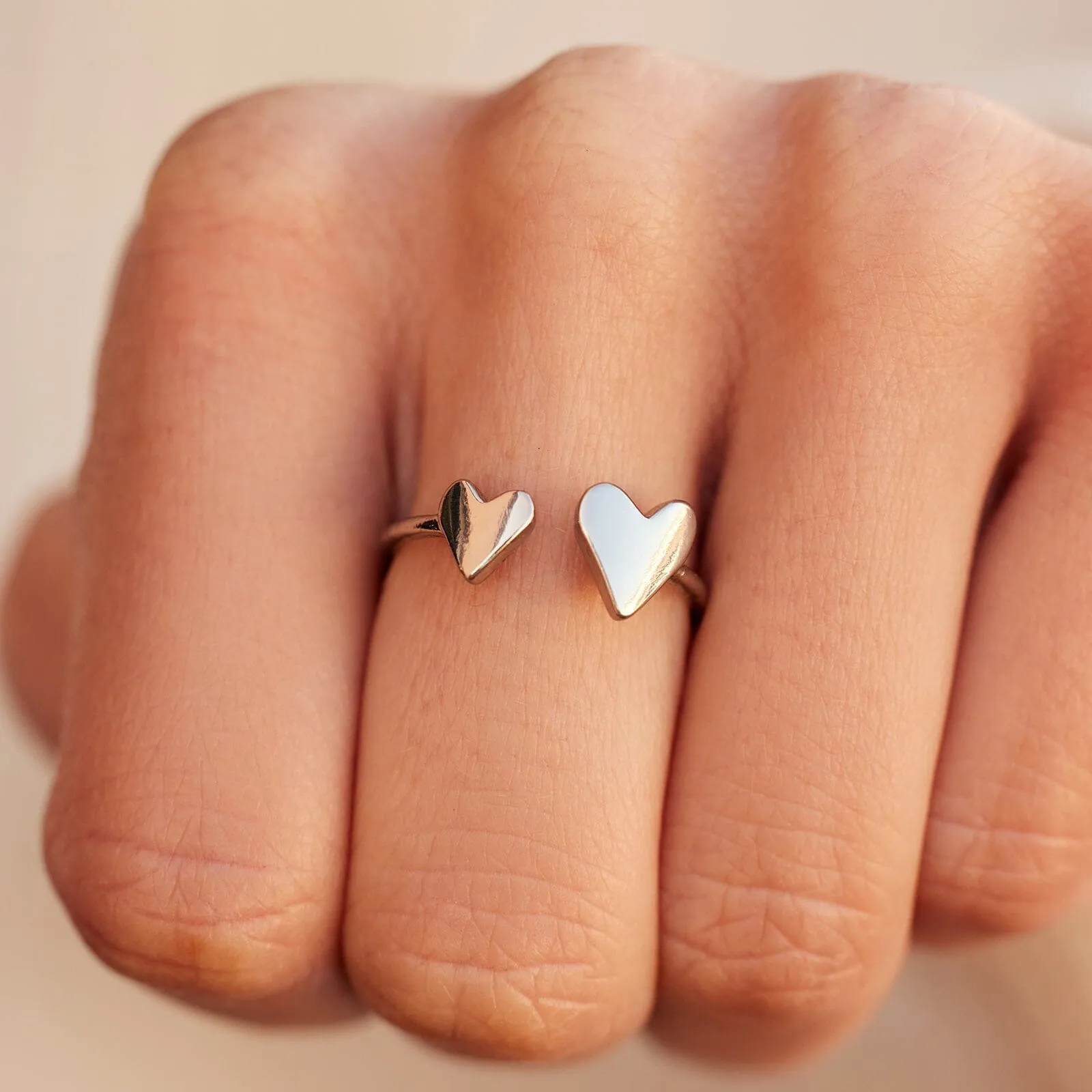 Two Hearts Open Ring sold by Pura Vida product image thumbnail 4