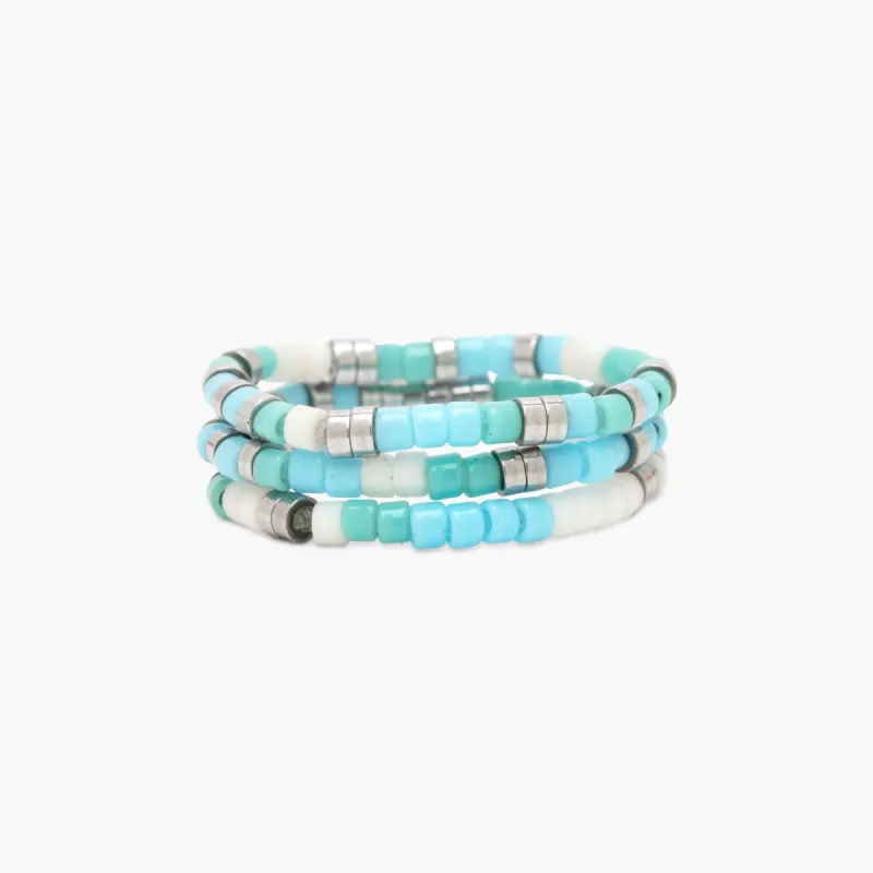 Seafoam Dream Stretch Ring Set of 3 sold by Pura Vida