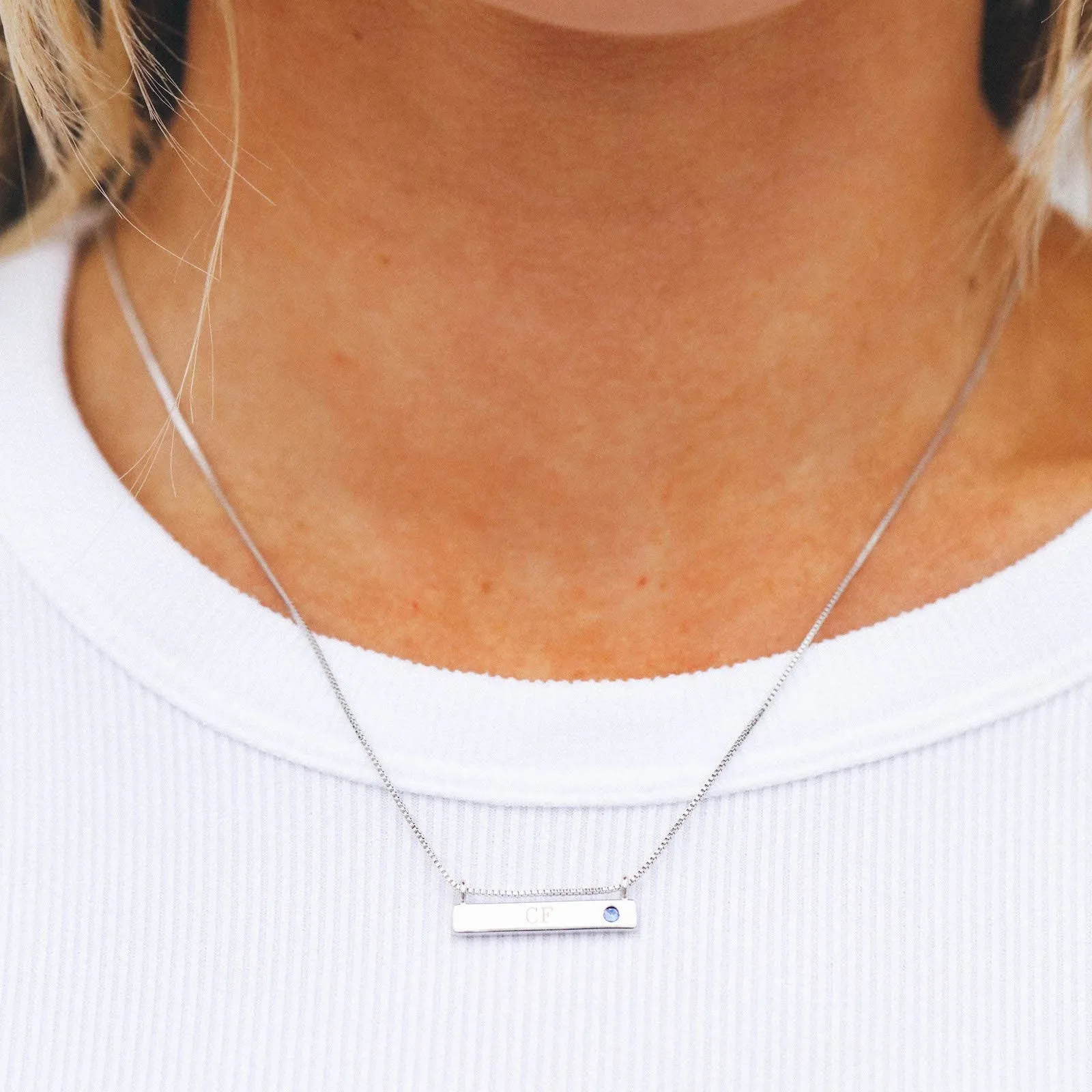 Engravable Bar Birthstone Necklace sold by Pura Vida product image thumbnail 5