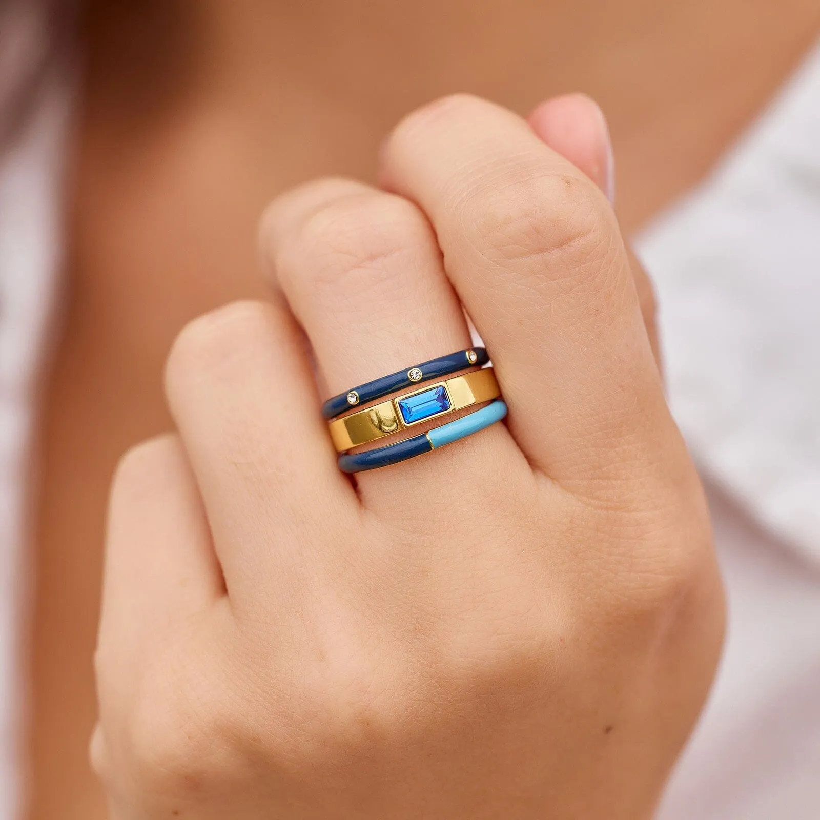 Ravenclaw™ 3 Ring Stack sold by Pura Vida product image thumbnail 3