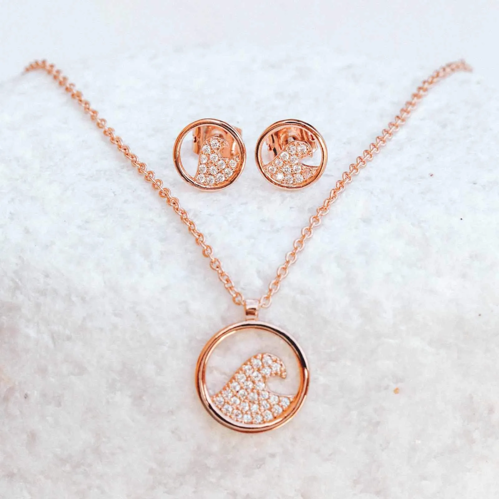 Pave Wave Necklace & Earring Set sold by Pura Vida product image thumbnail 4