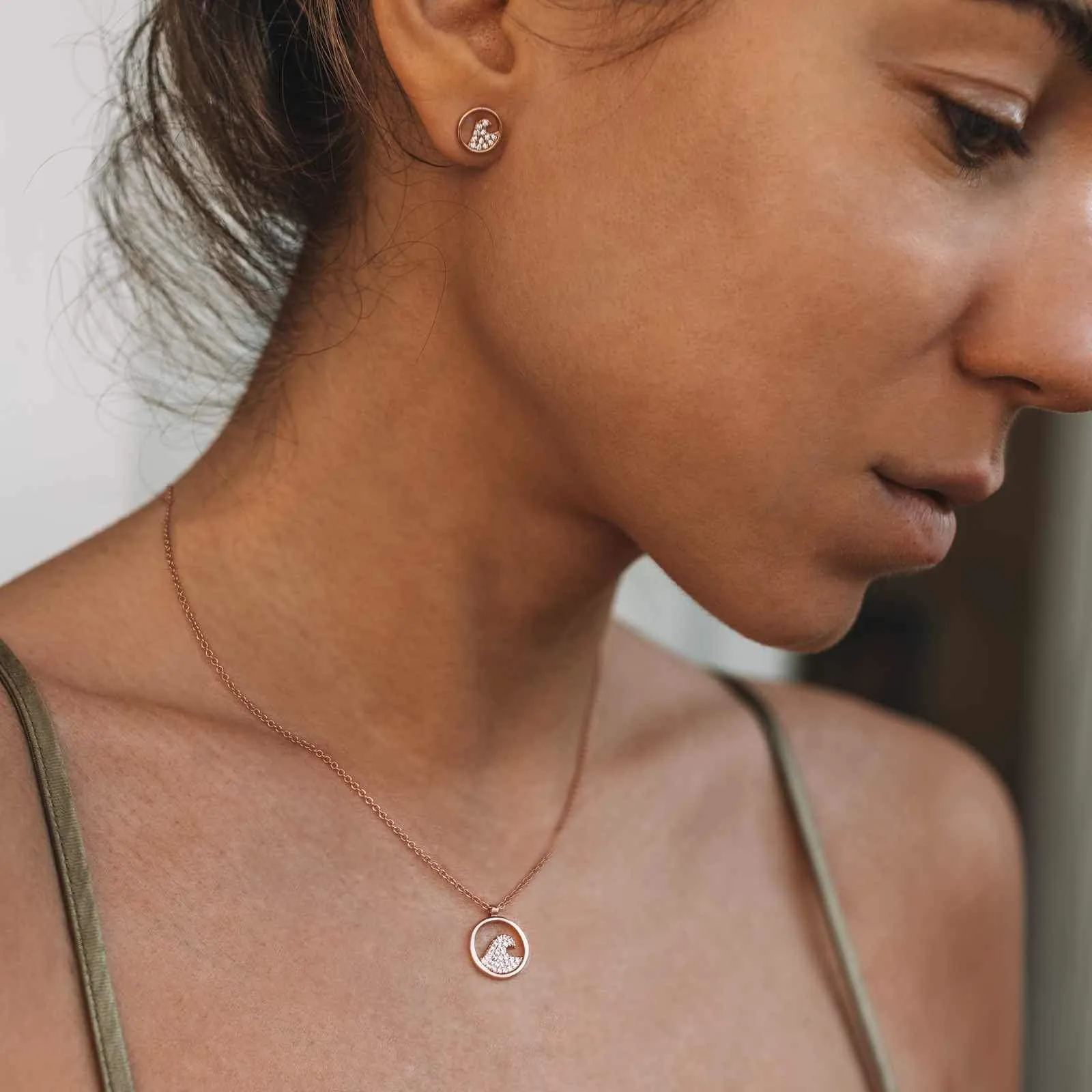 Pave Wave Necklace & Earring Set sold by Pura Vida product image thumbnail 3