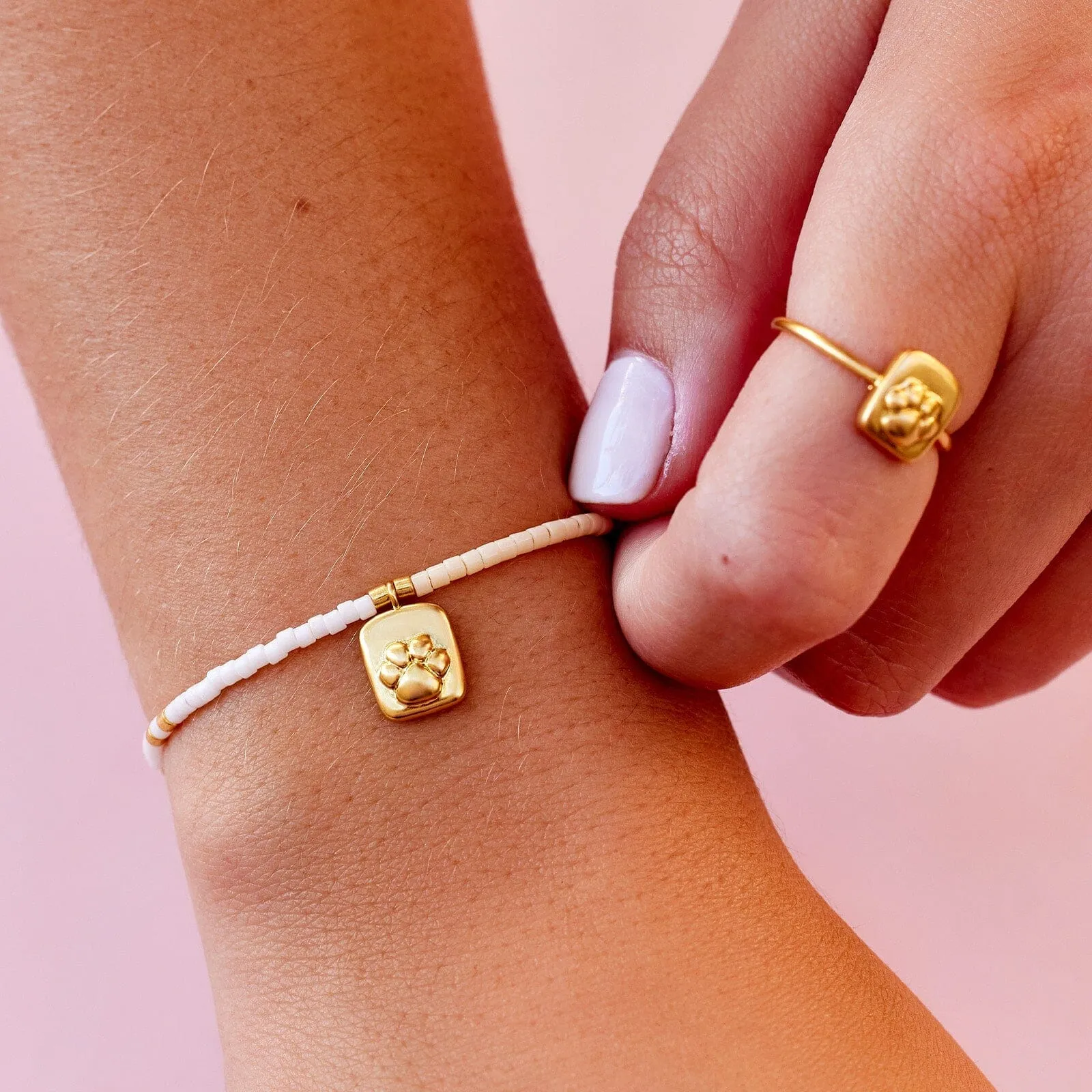 Paw Print Seed Bead Charm Bracelet sold by Pura Vida product image thumbnail 2