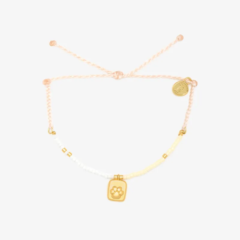 Paw Print Seed Bead Charm Bracelet sold by Pura Vida