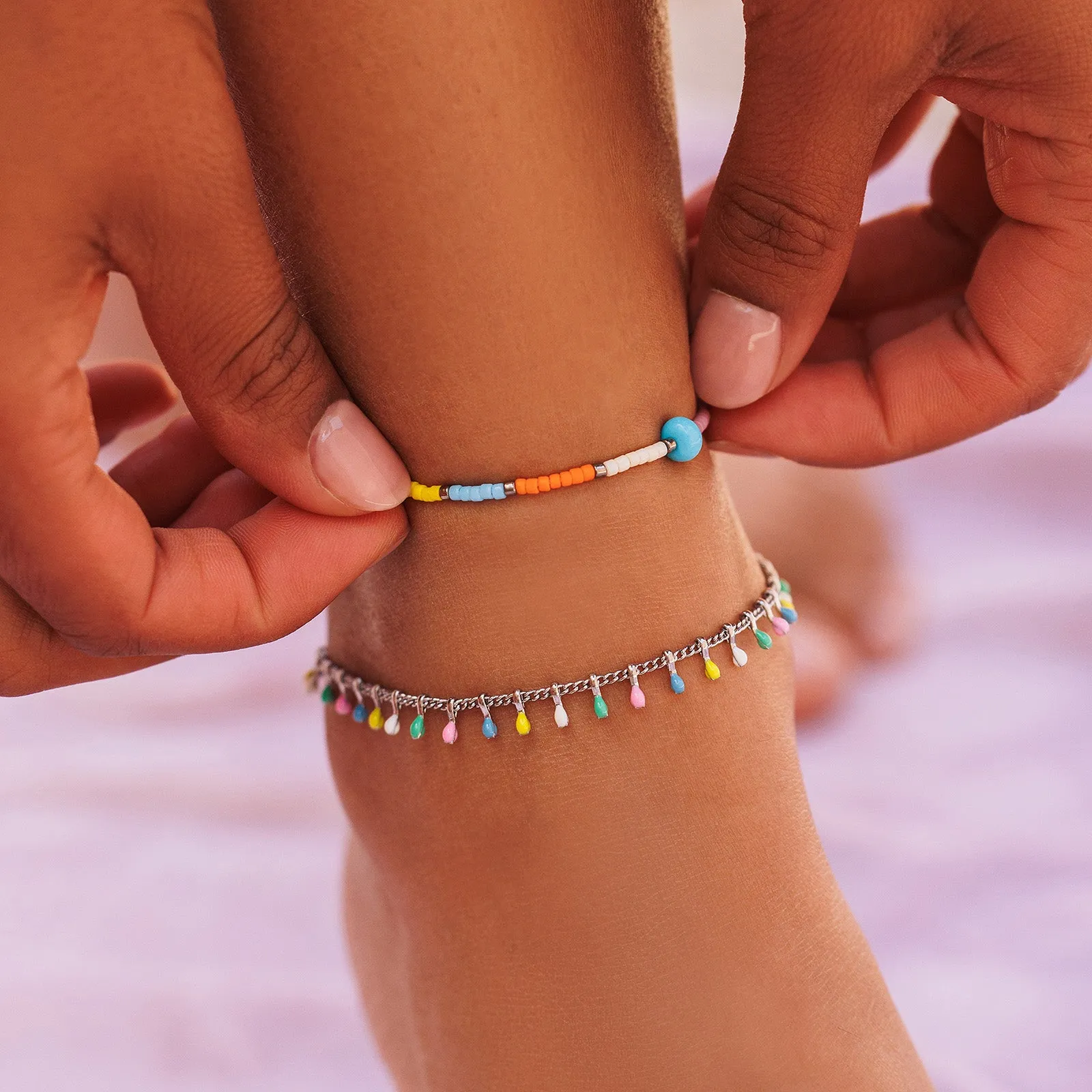 Enamel Droplet Chain Anklet sold by Pura Vida product image thumbnail 3