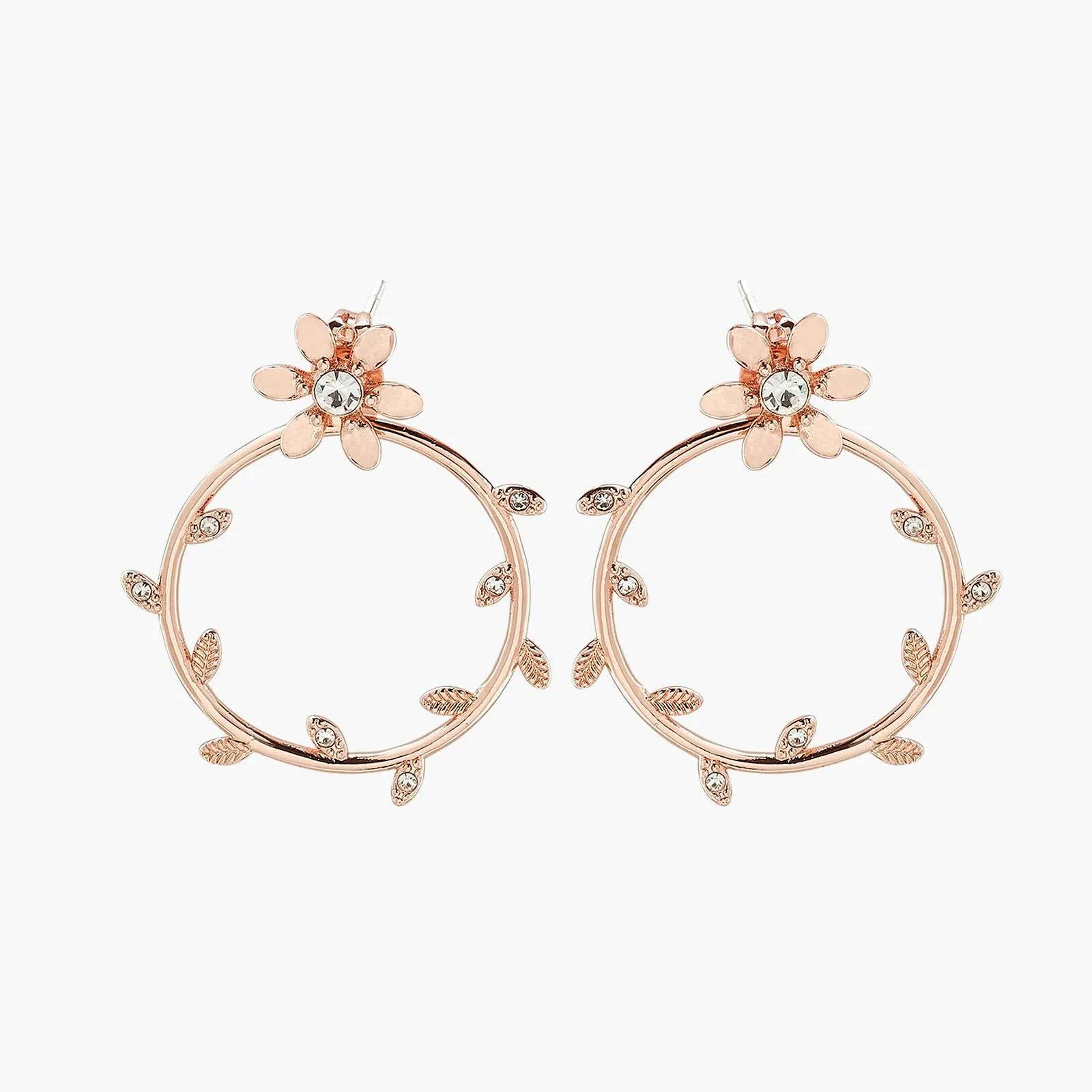 Pretty Petal Flat Hoop Earrings sold by Pura Vida