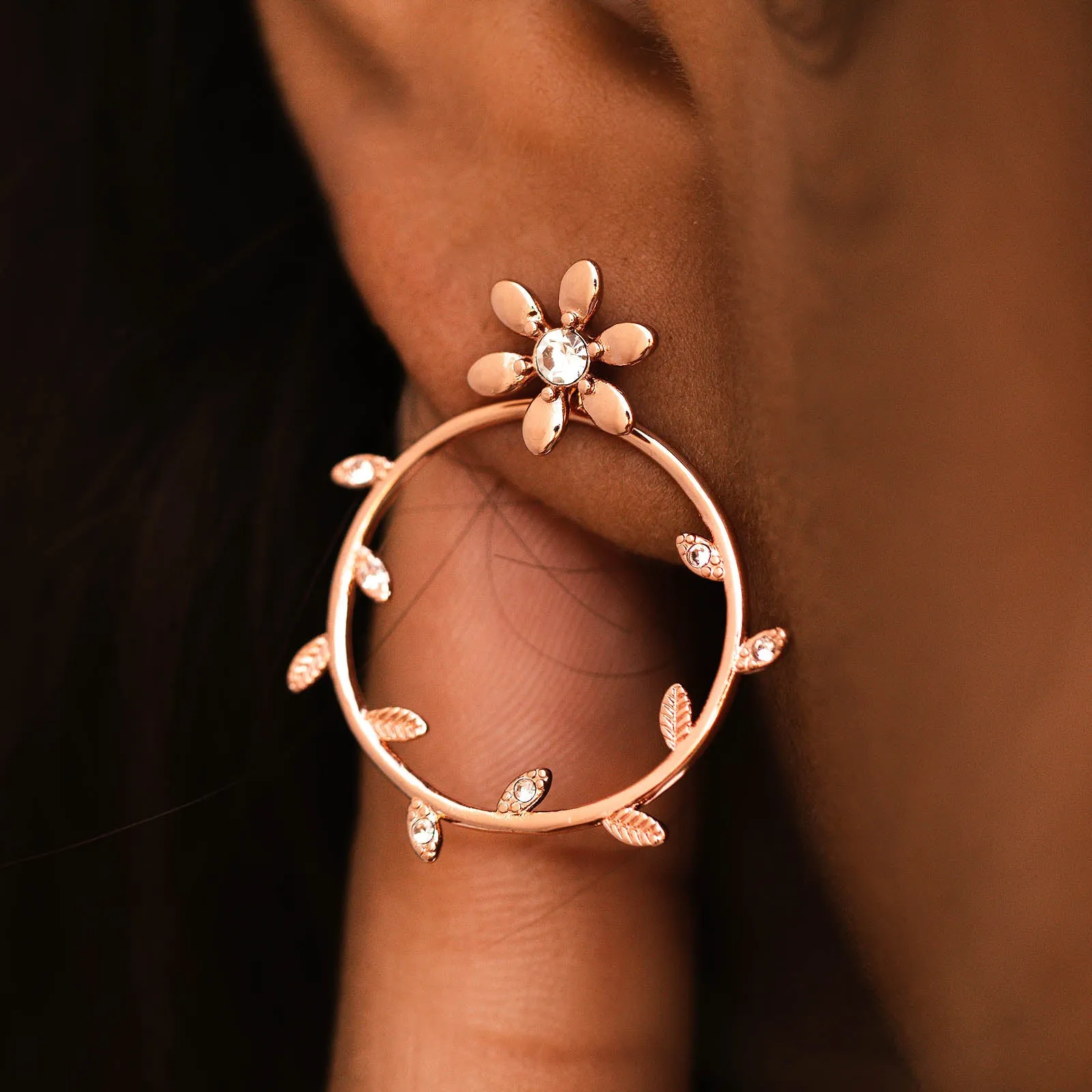 Pretty Petal Flat Hoop Earrings sold by Pura Vida product image thumbnail 2