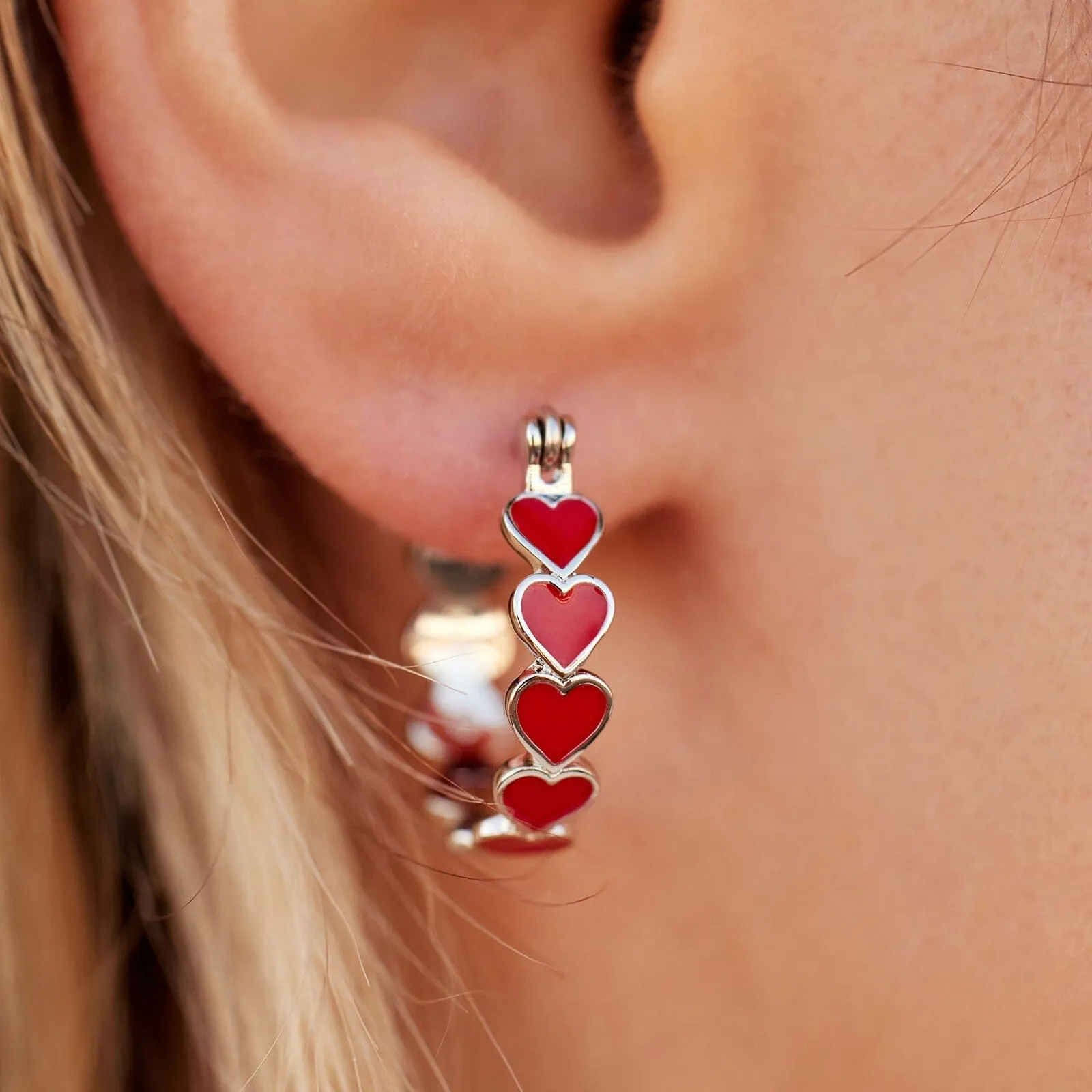 Love Hearts Hoop Earrings sold by Pura Vida product image thumbnail 3