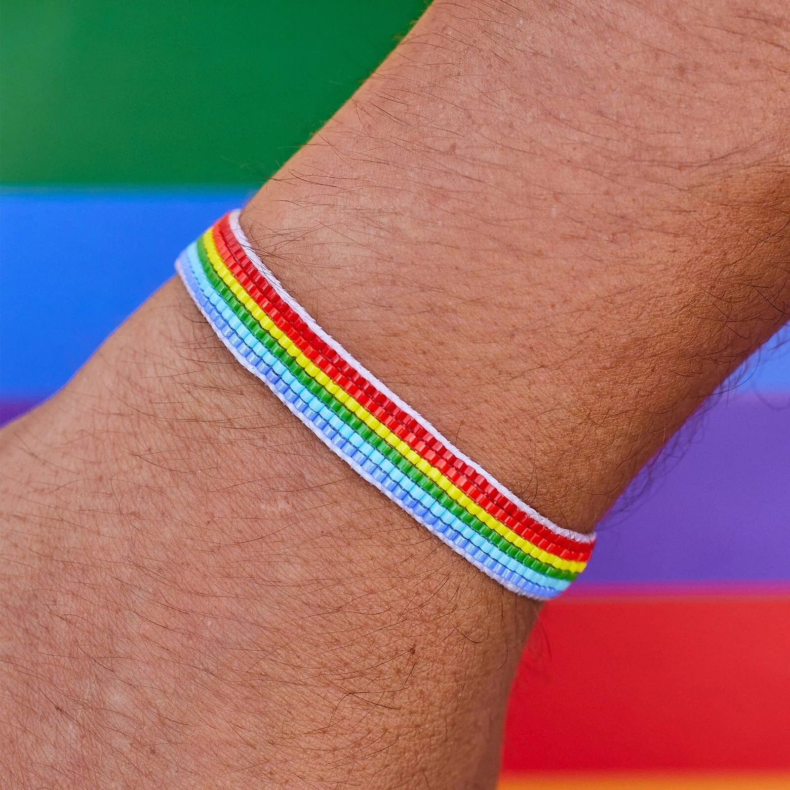 Woven Rainbow Seed Bead Bracelet sold by Pura Vida product image thumbnail 3