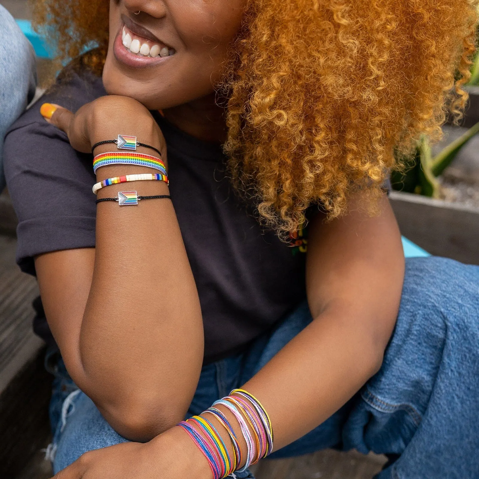Woven Rainbow Seed Bead Bracelet sold by Pura Vida product image thumbnail 5