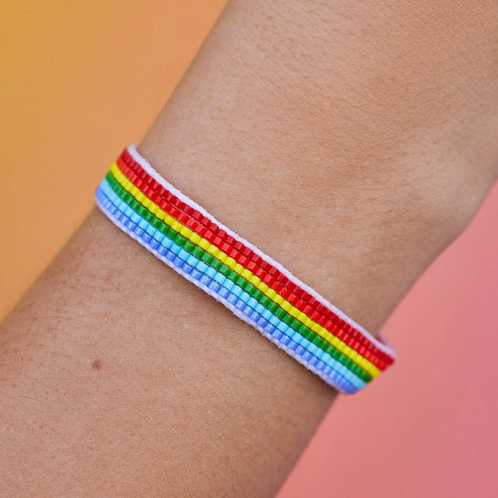 Woven Rainbow Seed Bead Bracelet sold by Pura Vida product image thumbnail 2