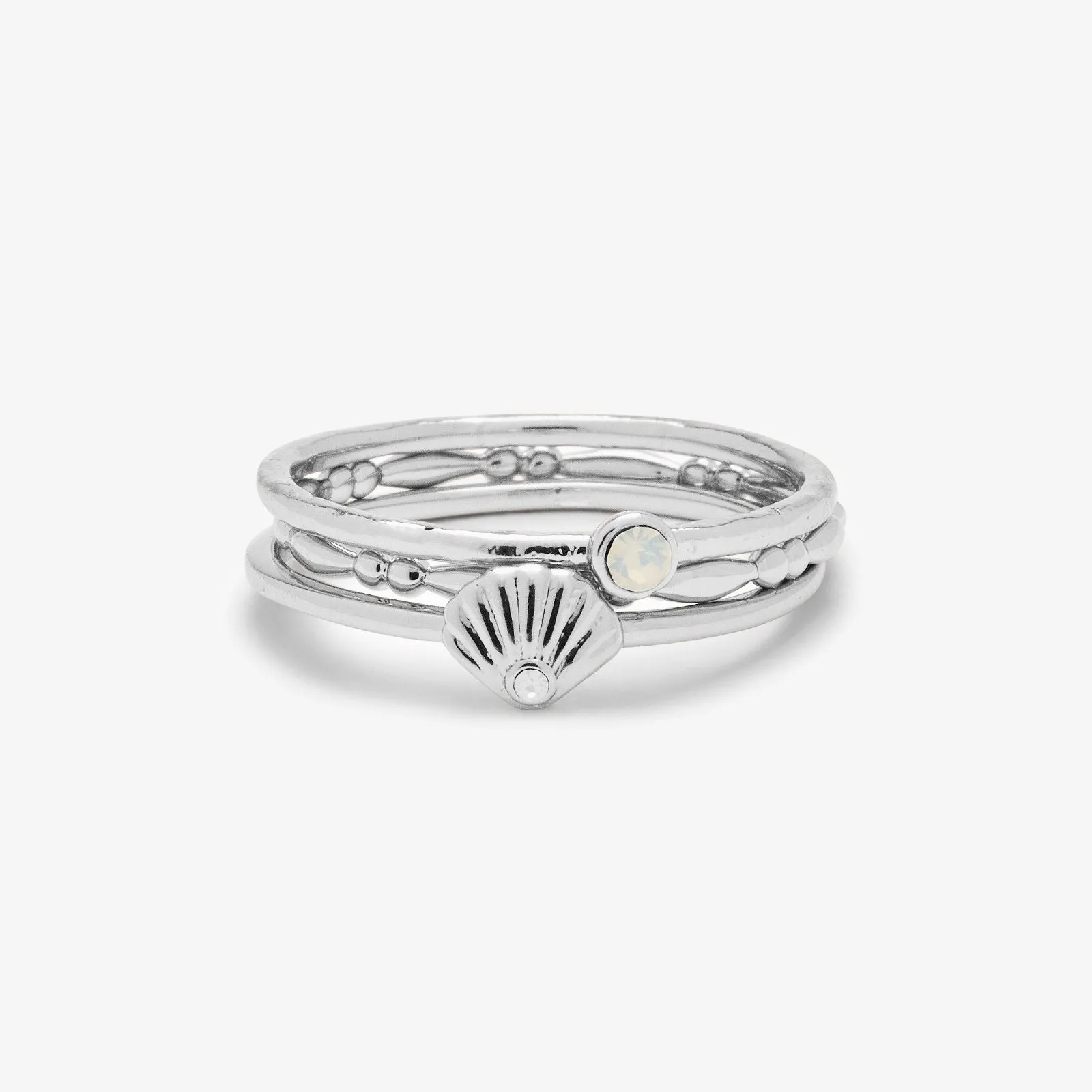 Opal Shell Ring Stack sold by Pura Vida