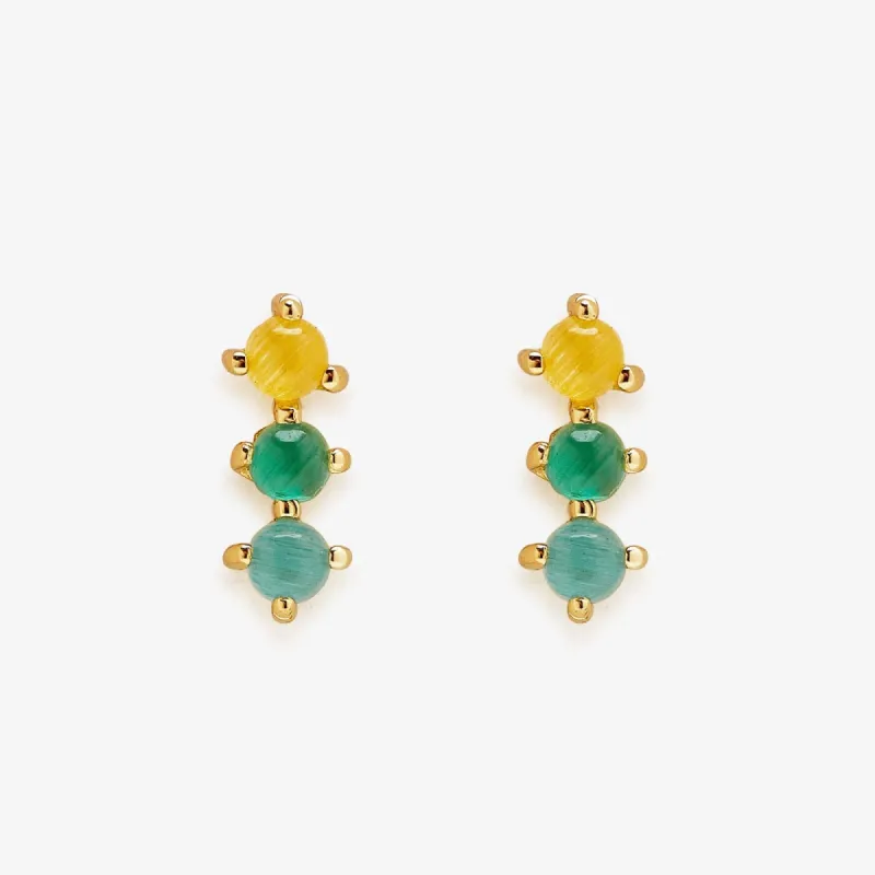 3 Stone Stud Earrings sold by Pura Vida