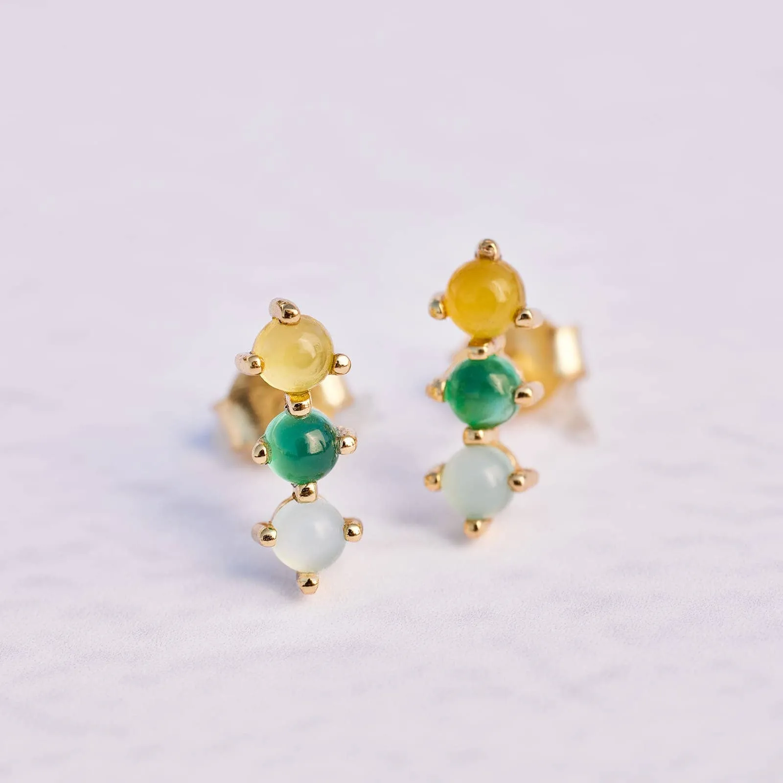 3 Stone Stud Earrings sold by Pura Vida product image thumbnail 2