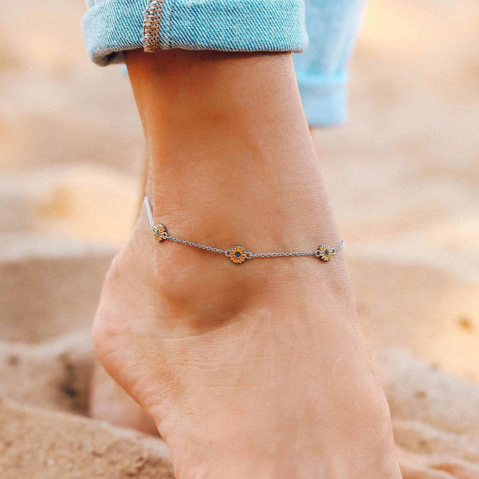 Enamel Sunflower Anklet sold by Pura Vida product image thumbnail 4