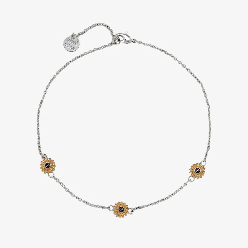 Enamel Sunflower Anklet sold by Pura Vida