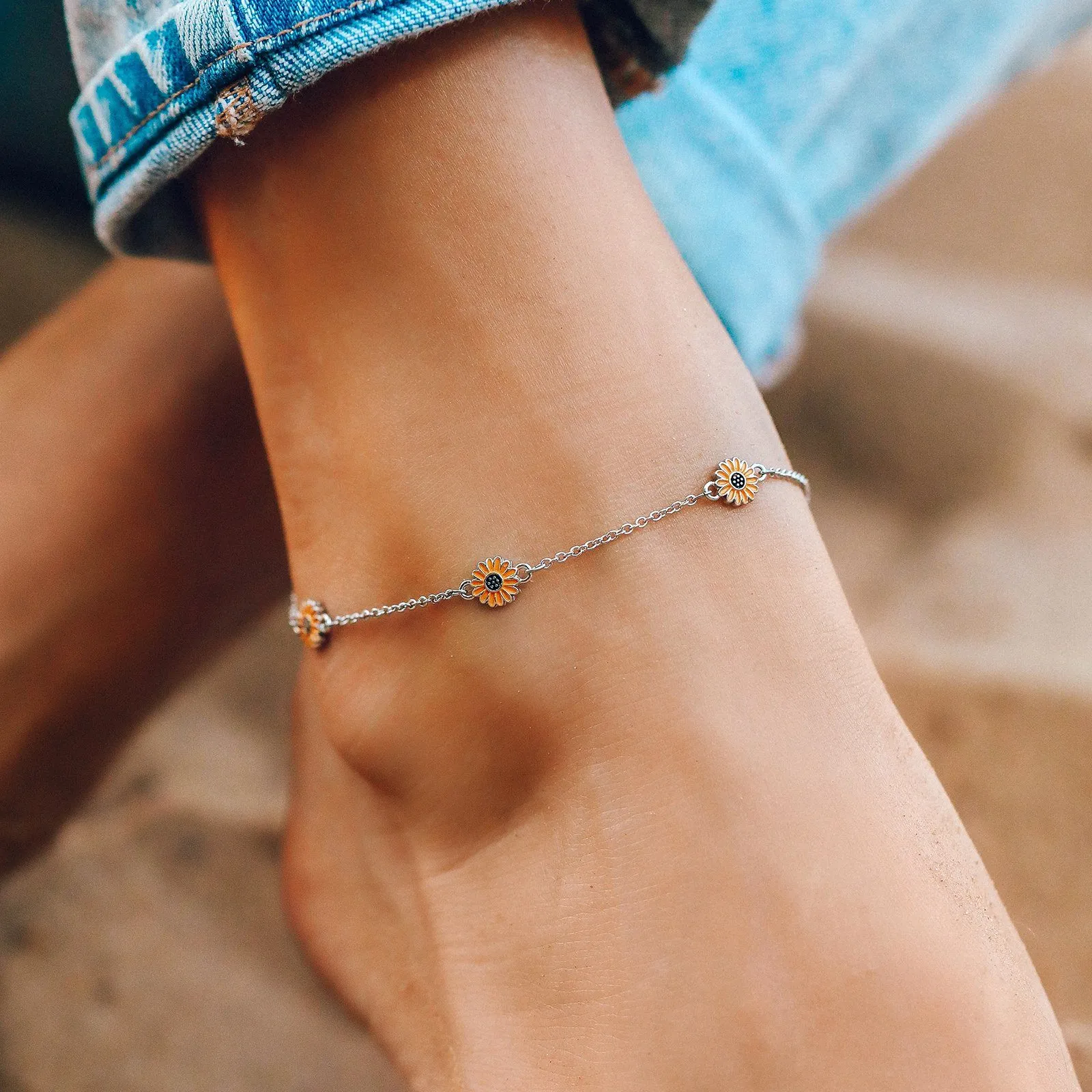 Enamel Sunflower Anklet sold by Pura Vida product image thumbnail 2