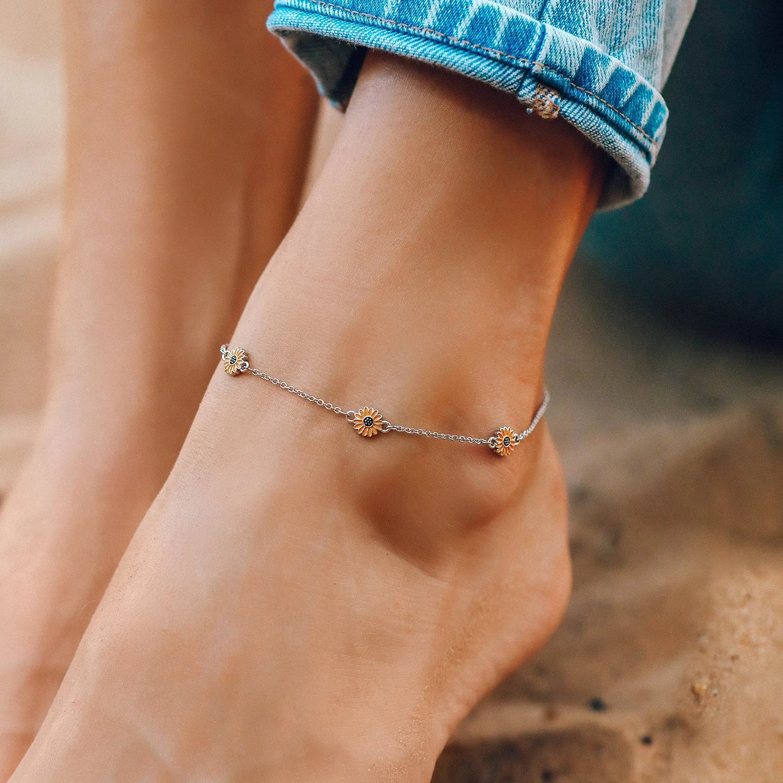 Enamel Sunflower Anklet sold by Pura Vida product image thumbnail 3