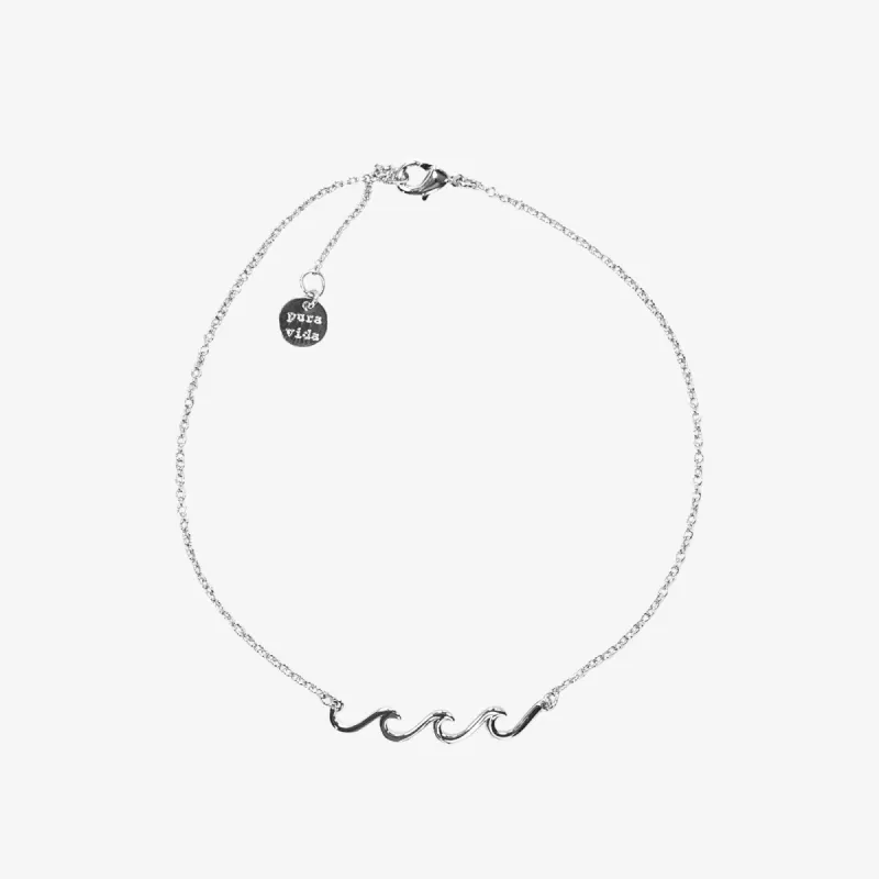 Silver Delicate Wave Anklet sold by Pura Vida