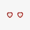 Stone & Enamel Heart Stud Earrings sold by Pura Vida