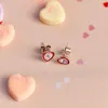 Stone & Enamel Heart Stud Earrings sold by Pura Vida