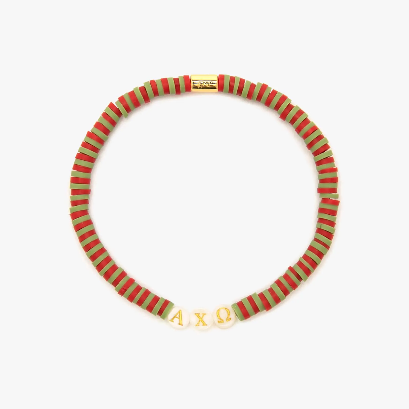 Alpha Chi Omega Stretch Bracelet sold by Pura Vida