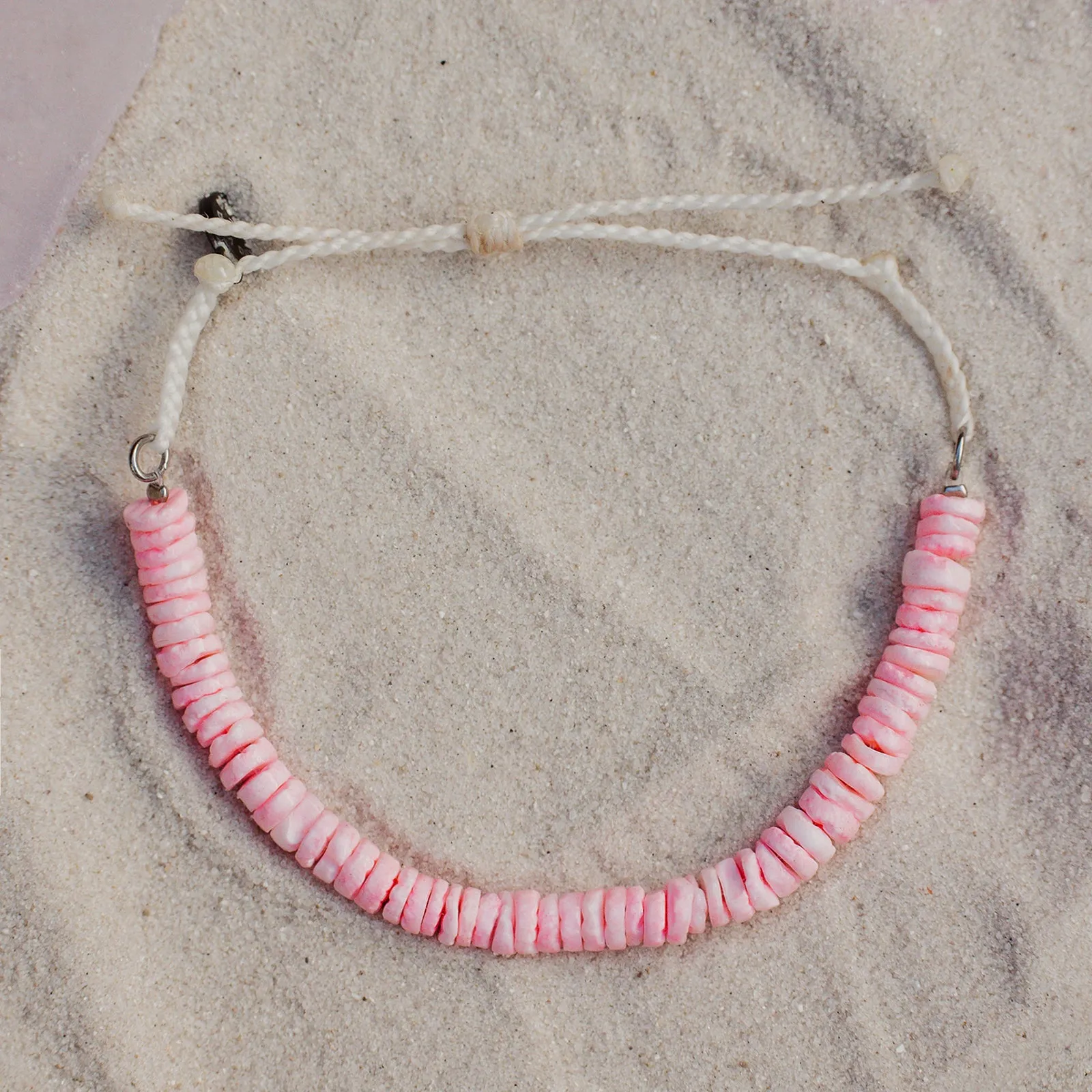 Pink Puka Shell Cord Bracelet sold by Pura Vida product image thumbnail 4
