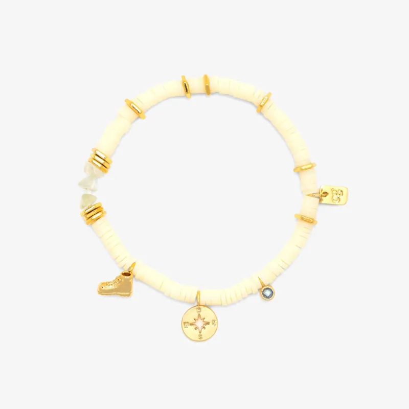 Outdoorsy Gals Vinyl Disc Stretch Bracelet sold by Pura Vida