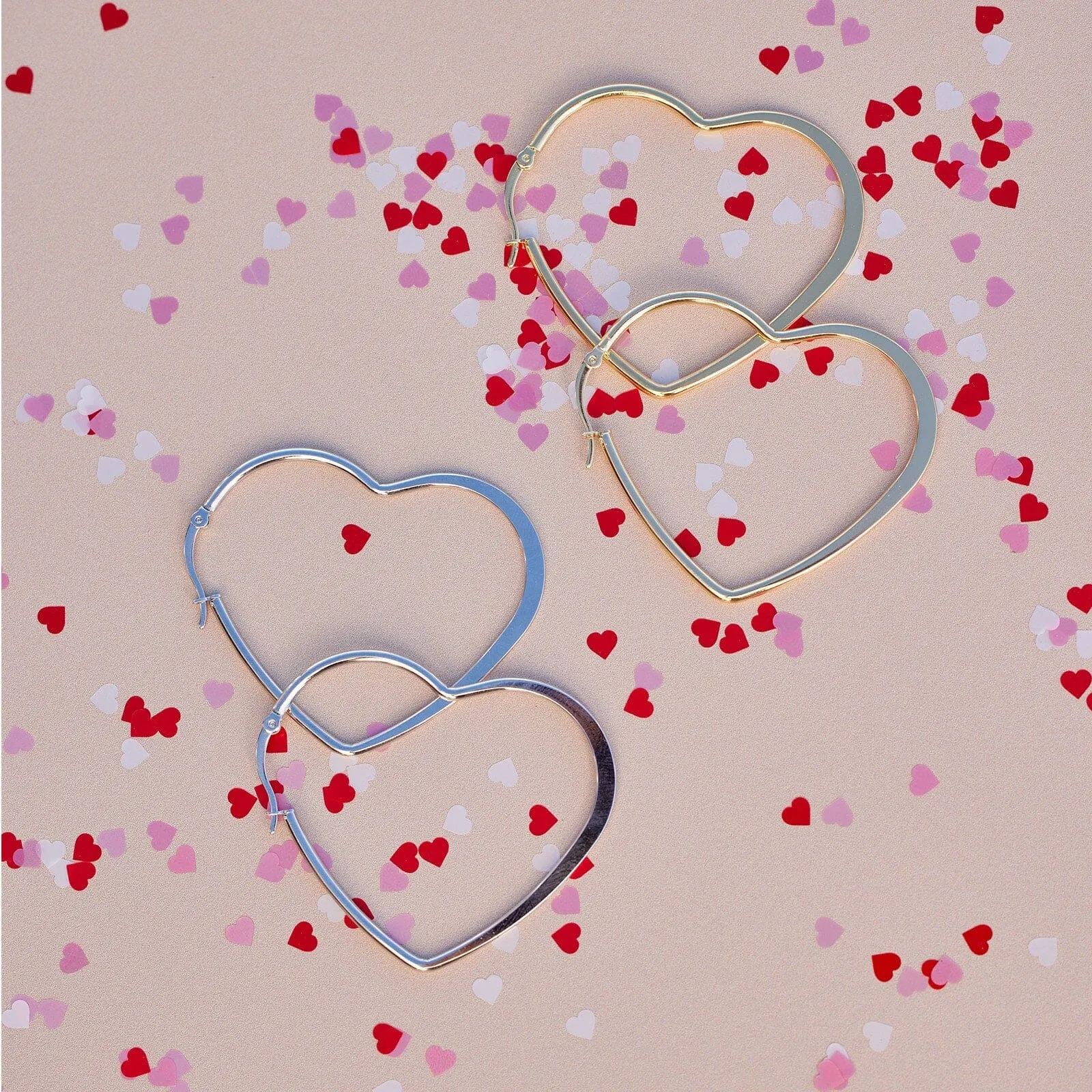 Oversized Heart Hoop Earrings sold by Pura Vida product image thumbnail 4