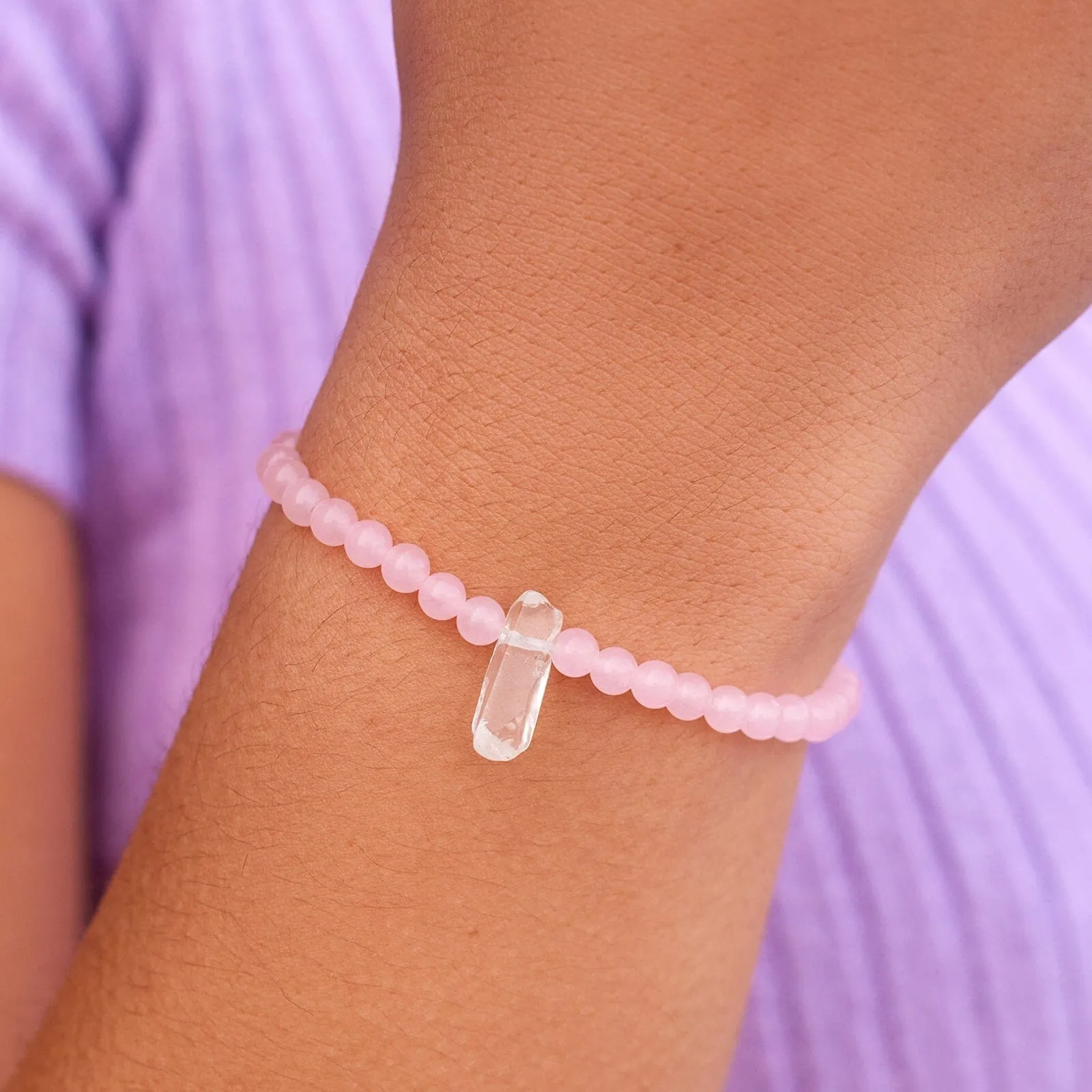 Rose Quartz Intention Stretch Bracelet sold by Pura Vida product image thumbnail 3