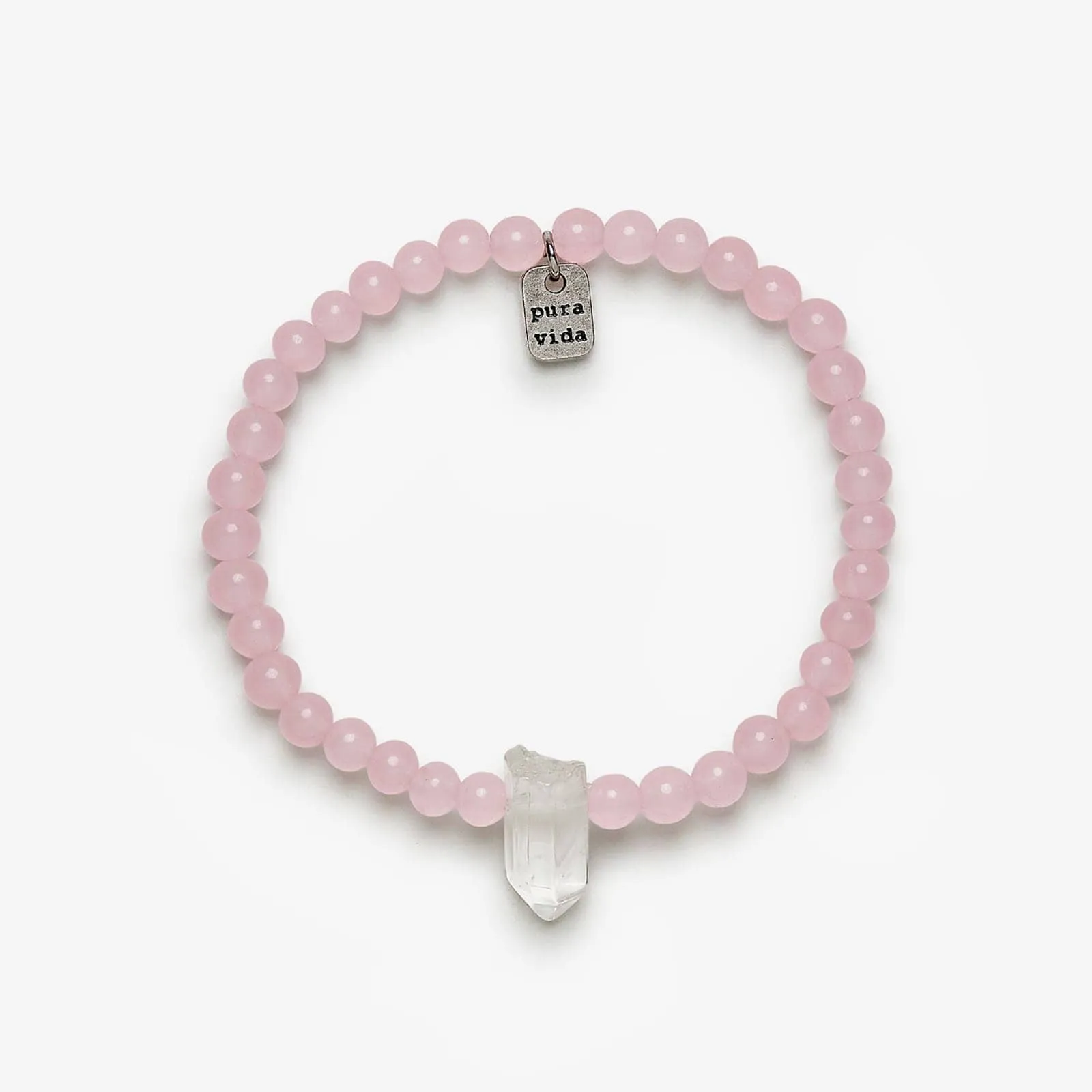 Rose Quartz Intention Stretch Bracelet sold by Pura Vida