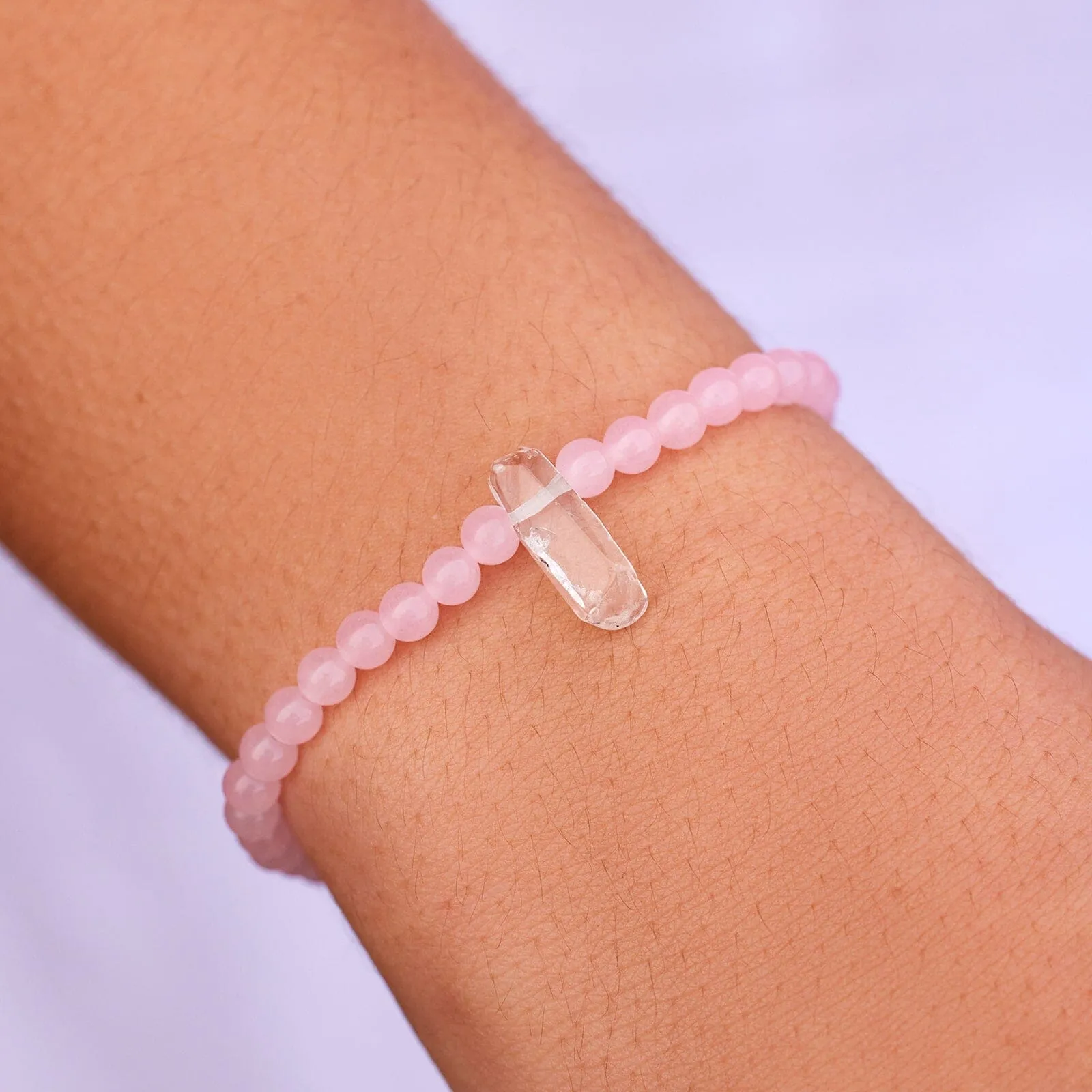 Rose Quartz Intention Stretch Bracelet sold by Pura Vida product image thumbnail 2