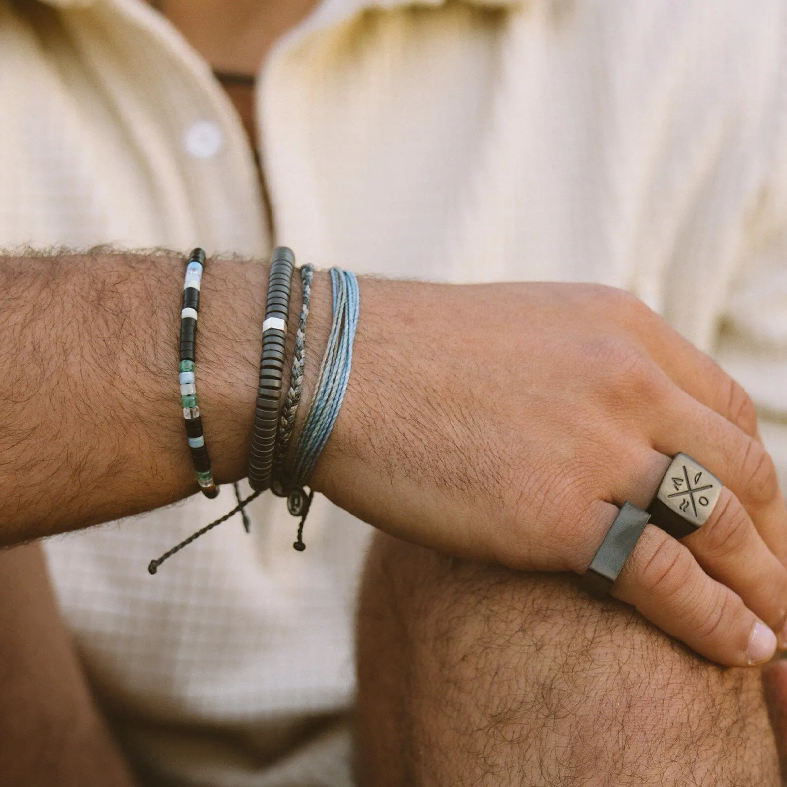 Men's Mixed Seed Bead Cord Bracelet sold by Pura Vida product image thumbnail 3