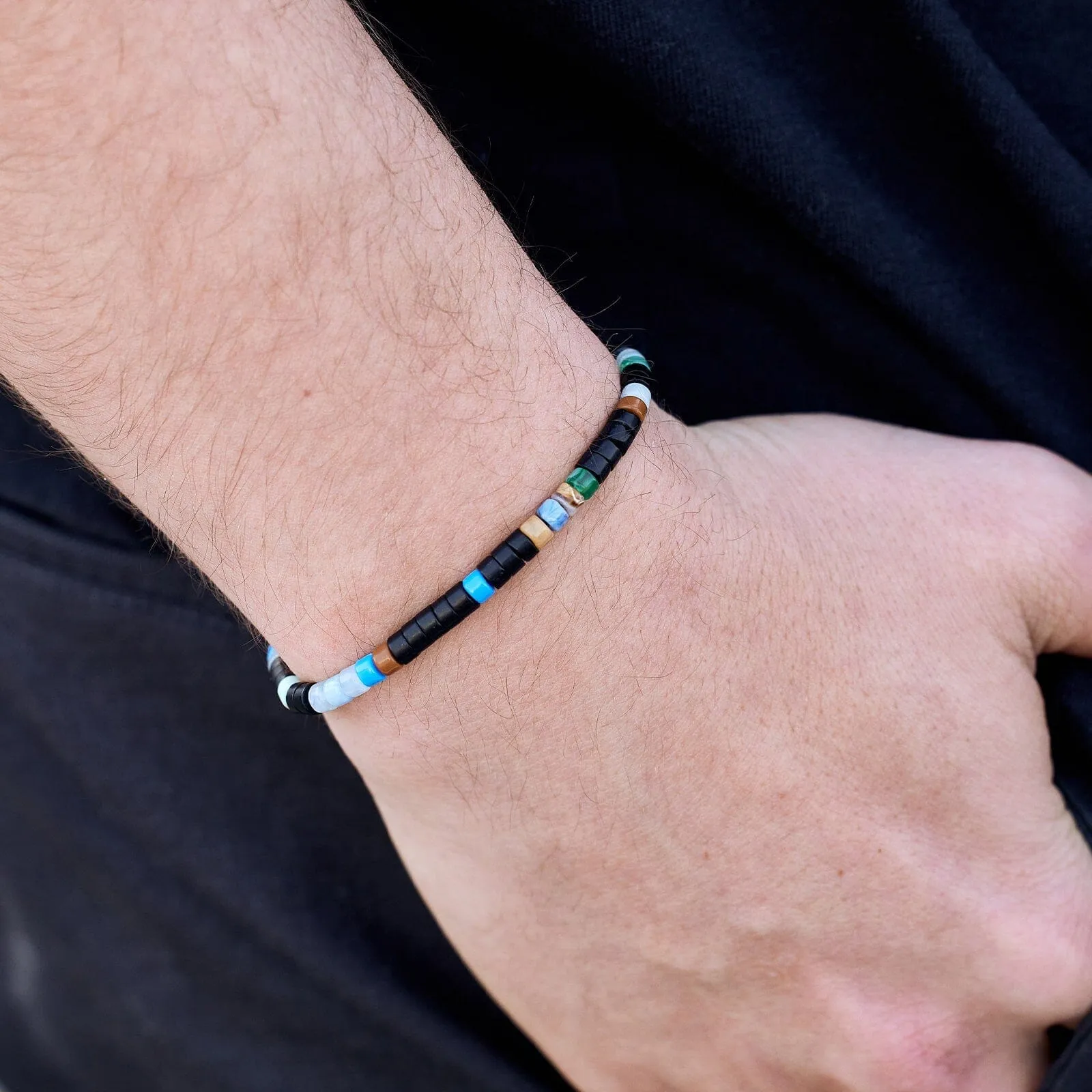 Men's Mixed Seed Bead Cord Bracelet sold by Pura Vida product image thumbnail 2
