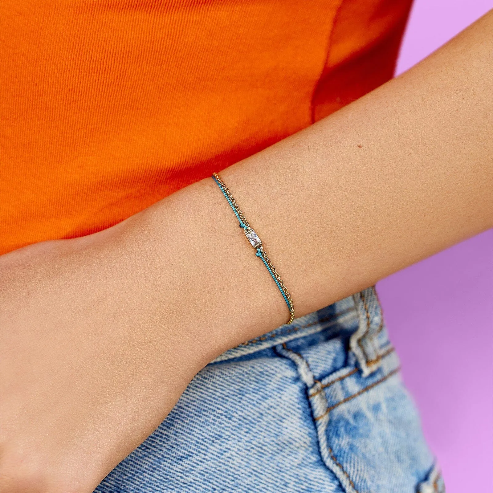 Dainty String & Chain Slider Bracelet sold by Pura Vida product image thumbnail 3
