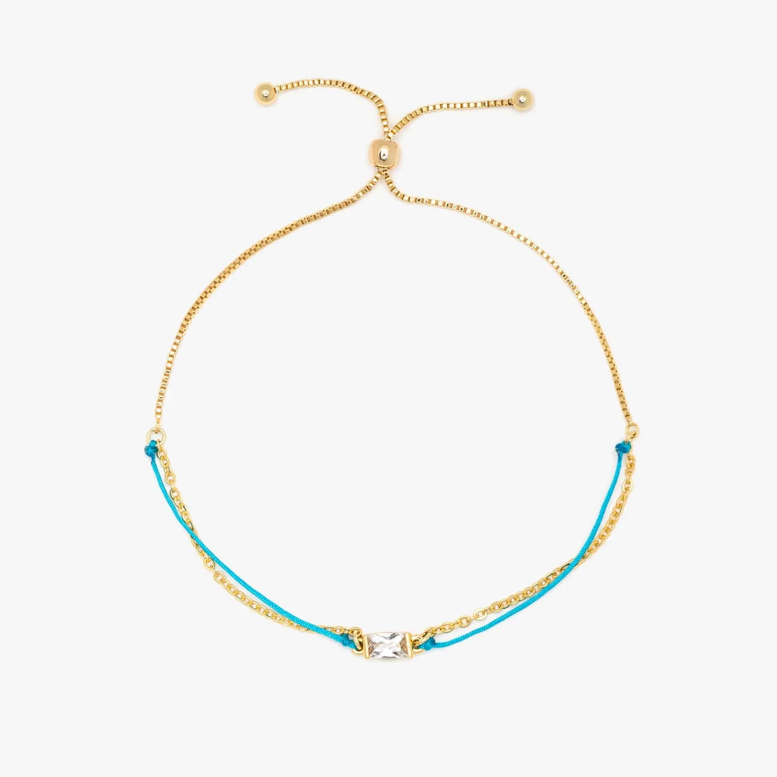 Dainty String & Chain Slider Bracelet sold by Pura Vida