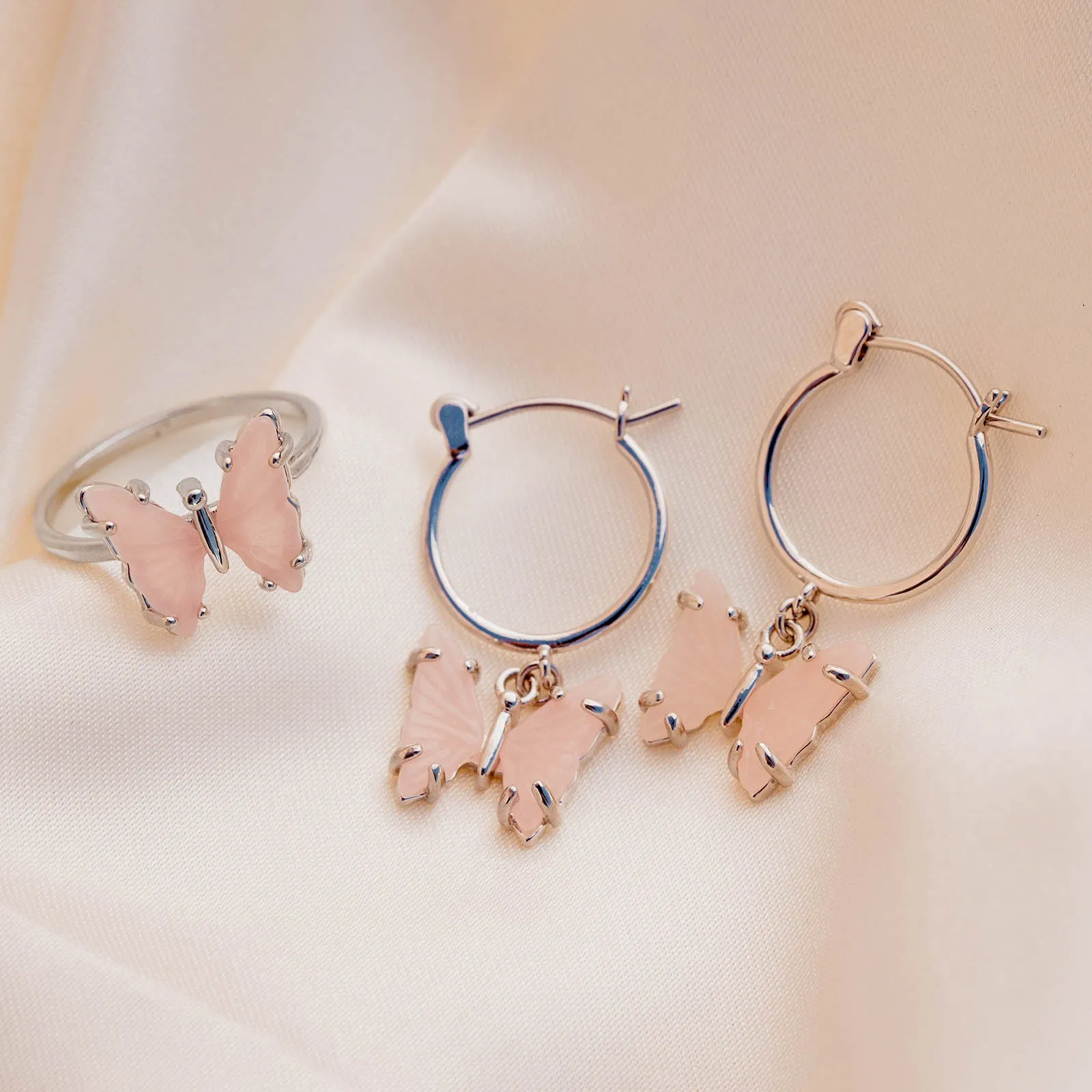 Engraved Stone Butterfly Ring sold by Pura Vida product image thumbnail 4