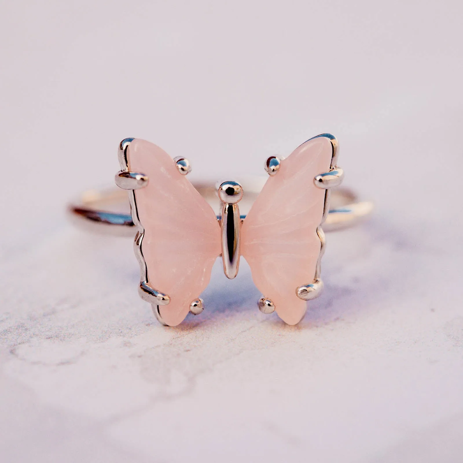 Engraved Stone Butterfly Ring sold by Pura Vida product image thumbnail 3