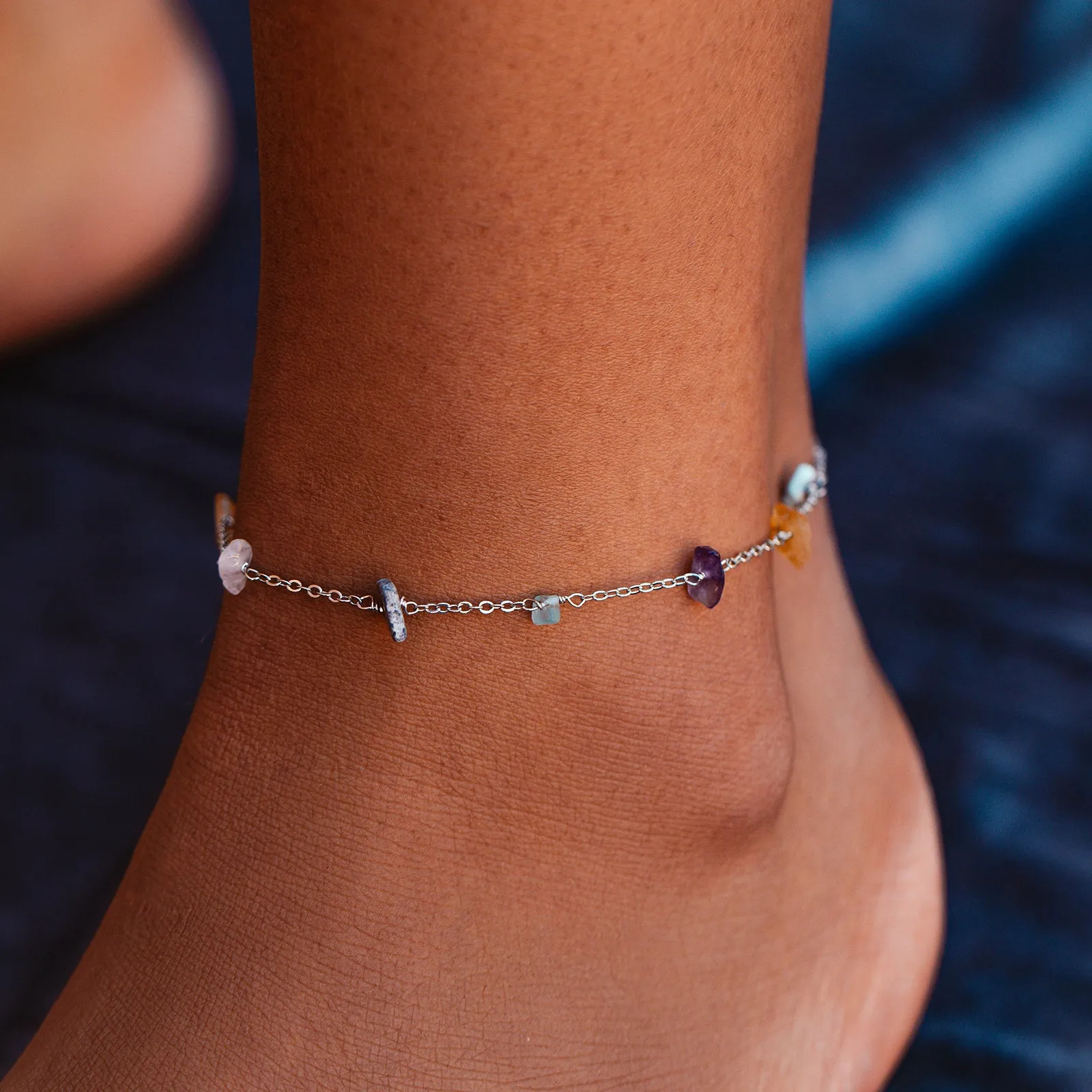 Rainbow Chip Chain Anklet sold by Pura Vida product image thumbnail 2