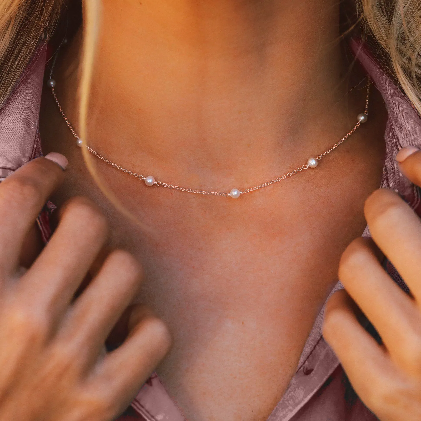 Multi Gem Pearl Choker sold by Pura Vida product image thumbnail 3