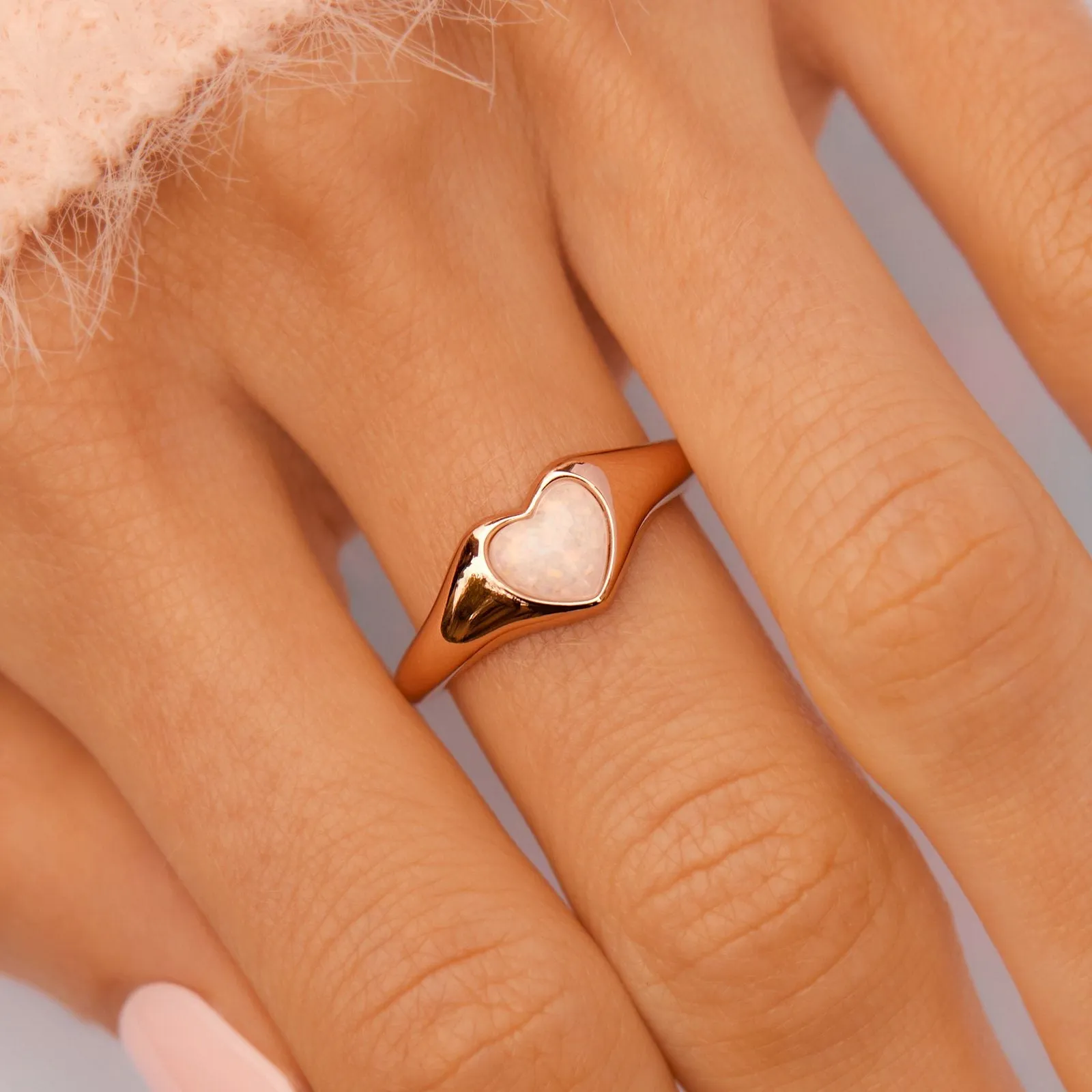 Stone Heart Signet Ring sold by Pura Vida product image thumbnail 3