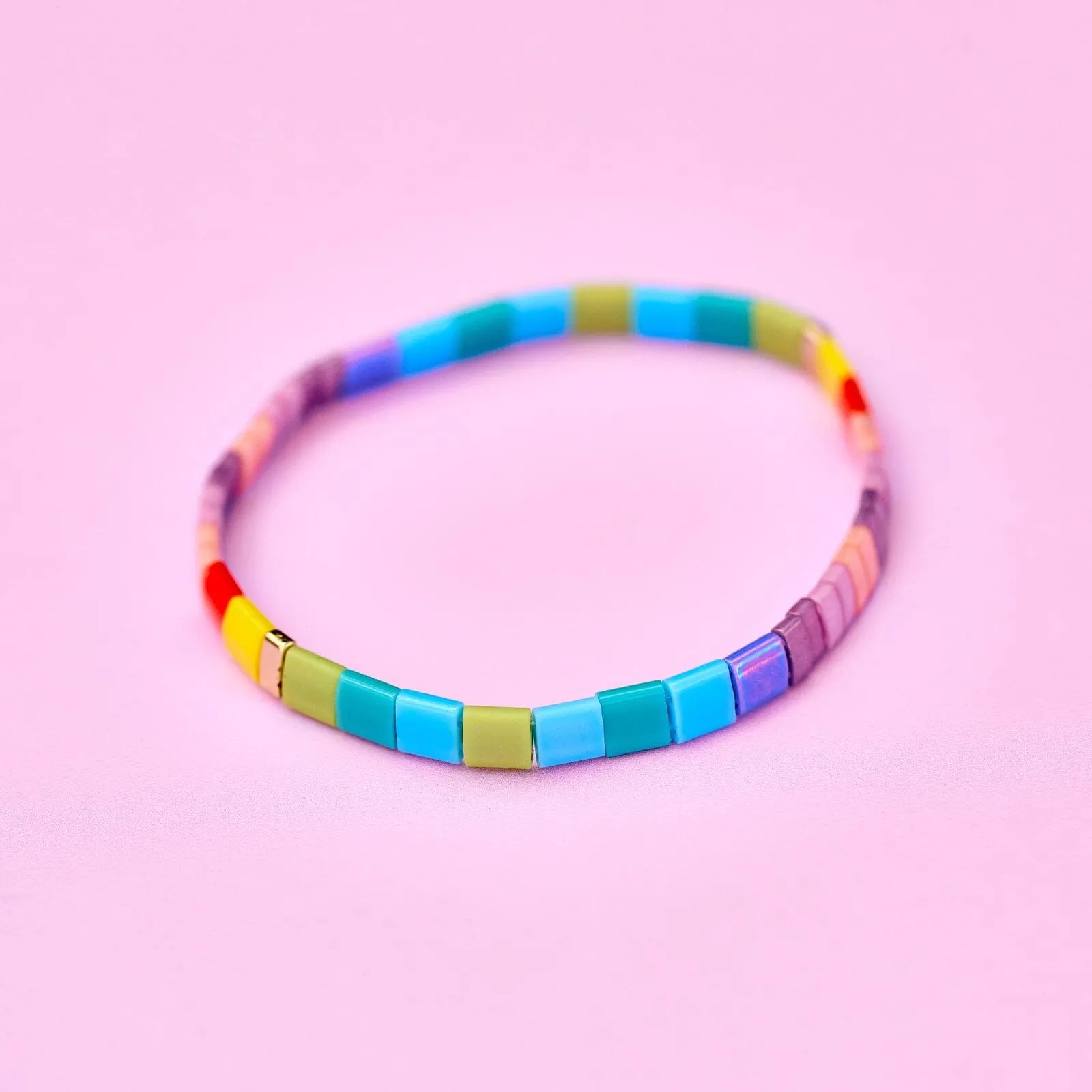 Paradise Tile Bead Stretch Bracelet sold by Pura Vida product image thumbnail 4