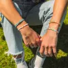 Rainbow Tile Bead Gold Stretch Bracelet sold by Pura Vida